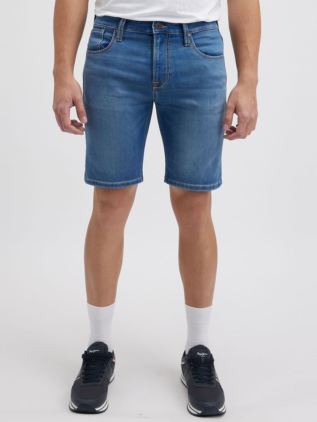 Pepe Jeans Men Washed Slim Fit Denim Shorts
