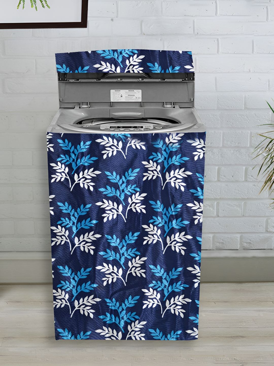 Dakshya Industries Blue & White Printed Washing MachineCover-picture-30