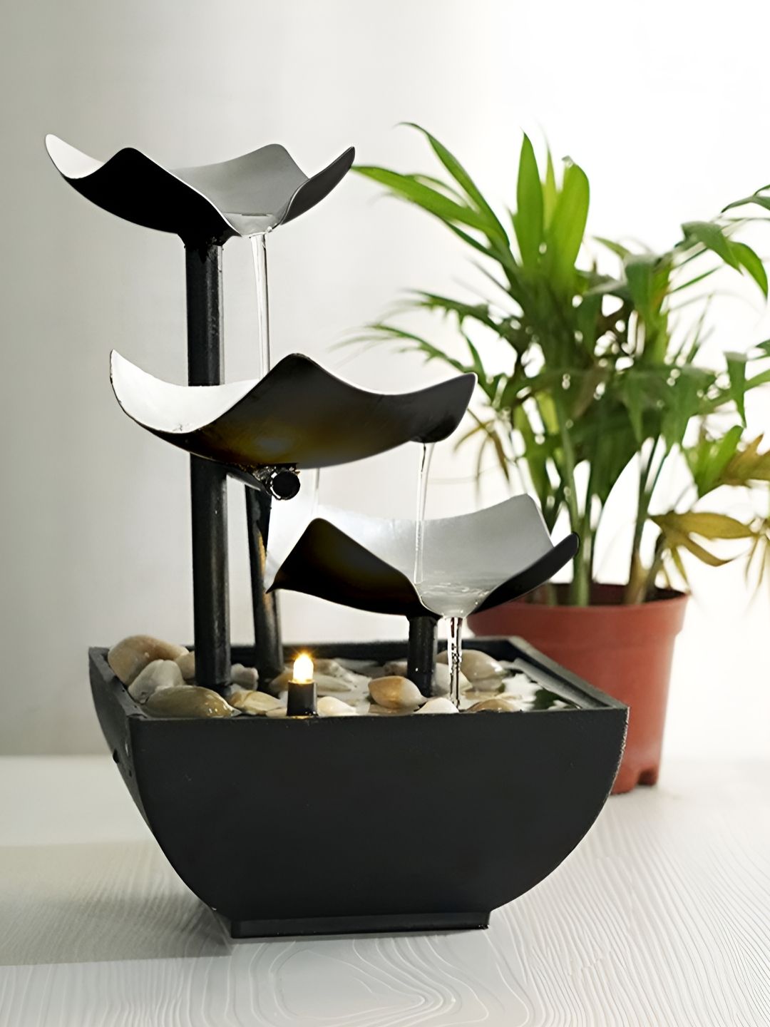 TIED RIBBONS Decorative Tabletop Water Fountain for Indoor Outdoor Home-picture-15