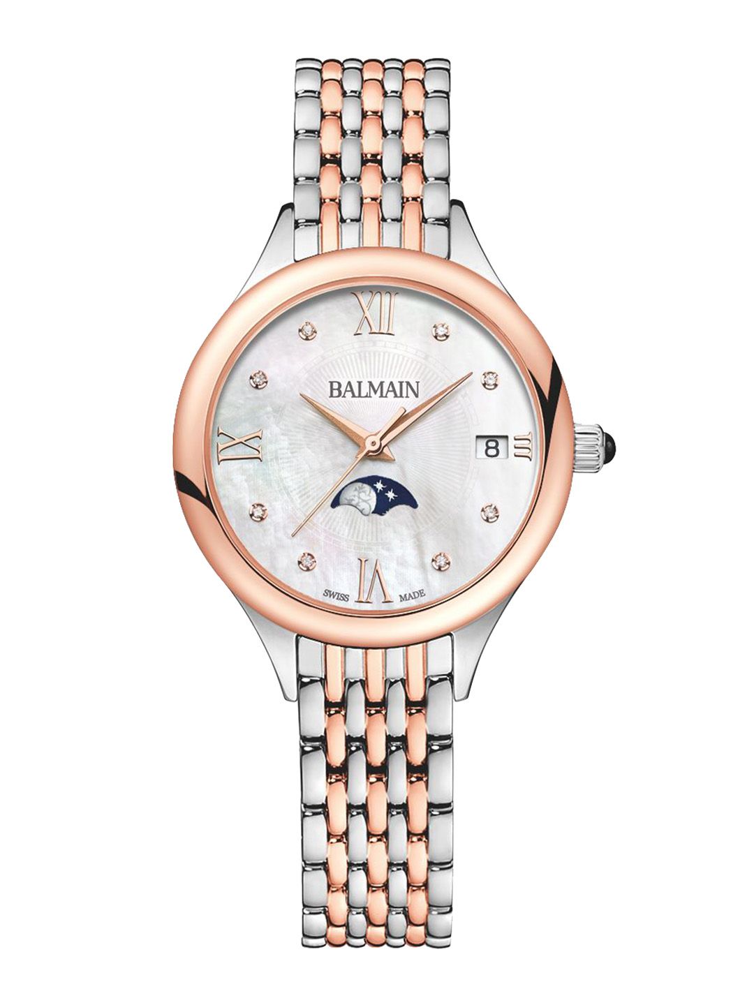 Balmain Women Brass Mother of Pearl Dial & Stainless Steel Bracelet Style Straps Digital Watch B49183385-image-30