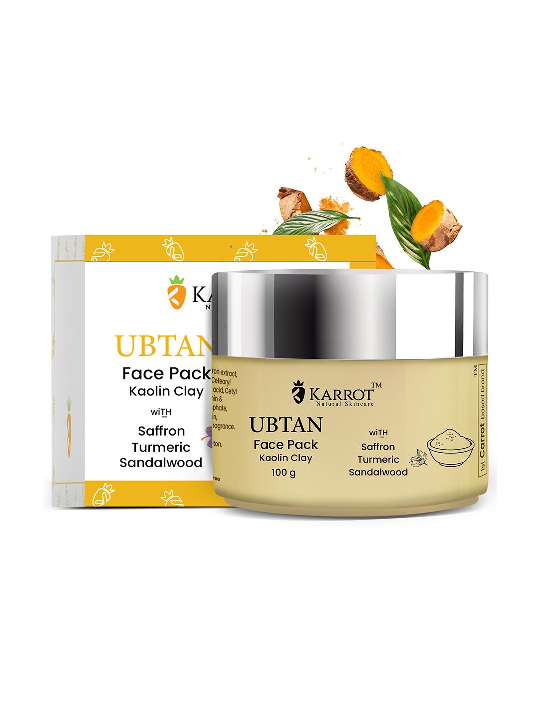 karrot cosmetics KARROT NATURAL SKINCARE Ubtan Turmeric Face Pack -100g-picture-24