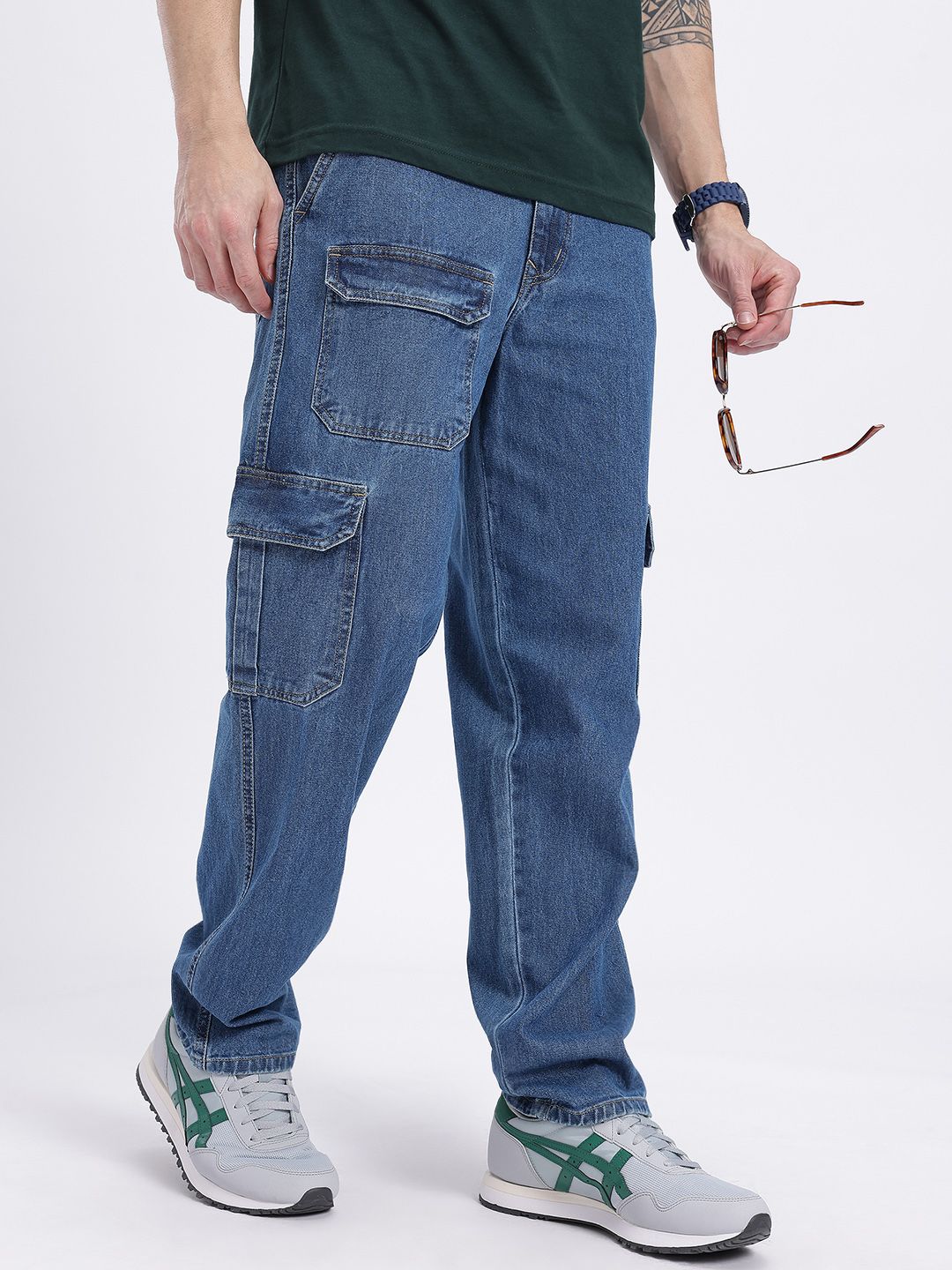 glitchez Men Straight Fit Cargo Style Jeans-picture-30