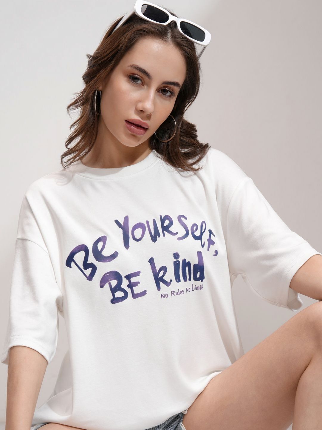 Street By Tokyo Talkies Women Typography Printed Round Neck Cotton Oversized T-shirt-picture-29