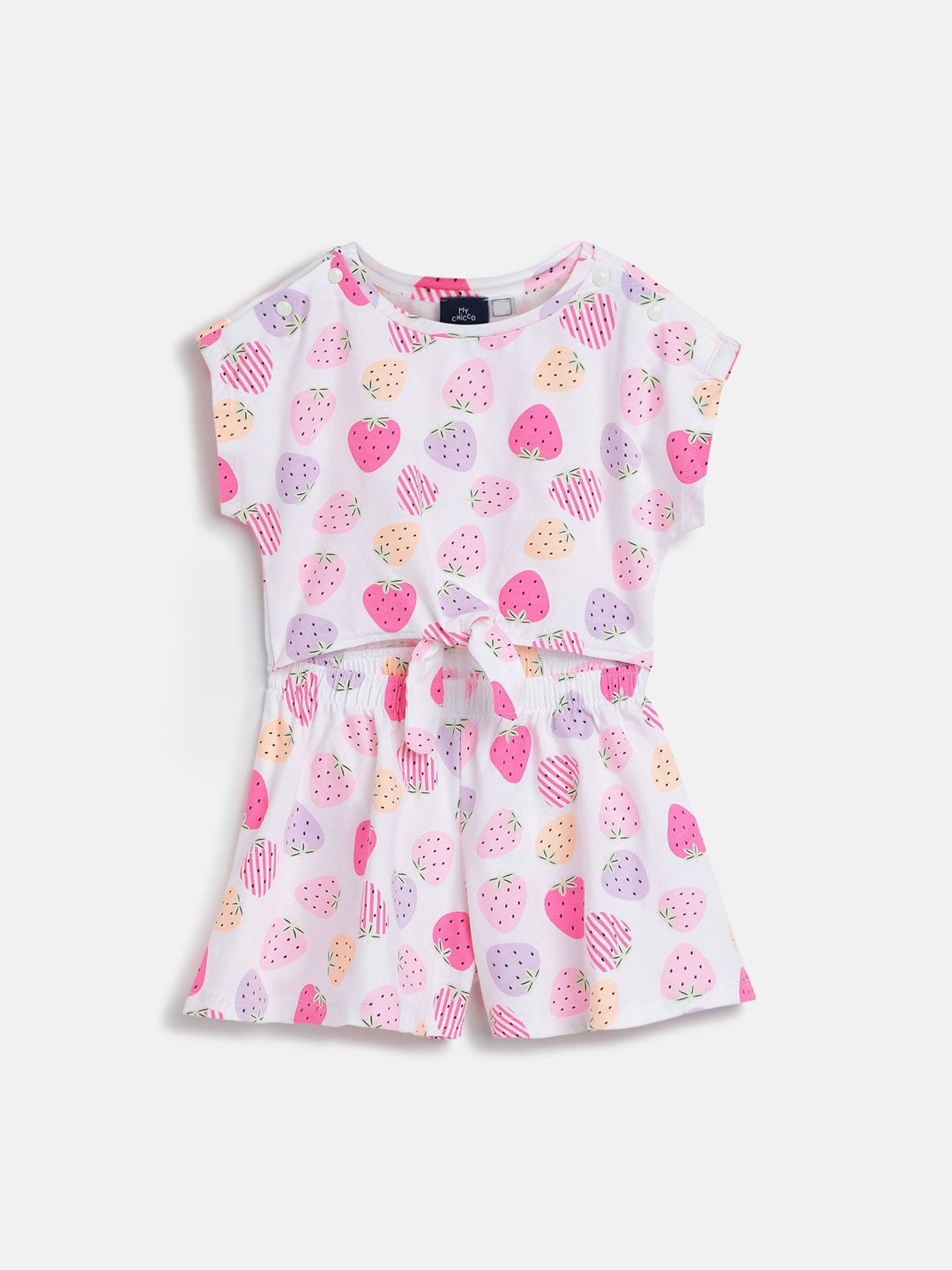 Chicco Girls Strawberry Printed Short Jumpsuit-picture-31