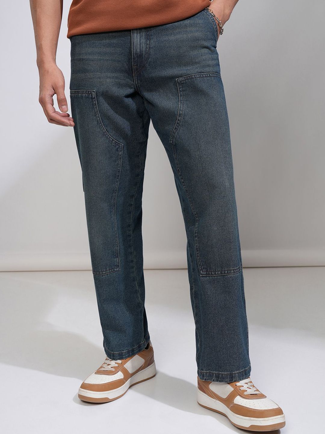 HIGHLANDER Men Cotton Straight Fit High-Rise Light Fade Stretchable Jeans-picture-39