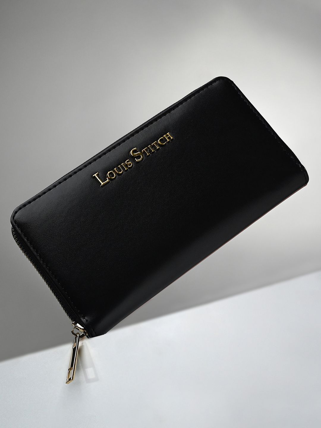 LOUIS STITCH Women Black Zipper Closure Clutch Hand Purse-picture-31