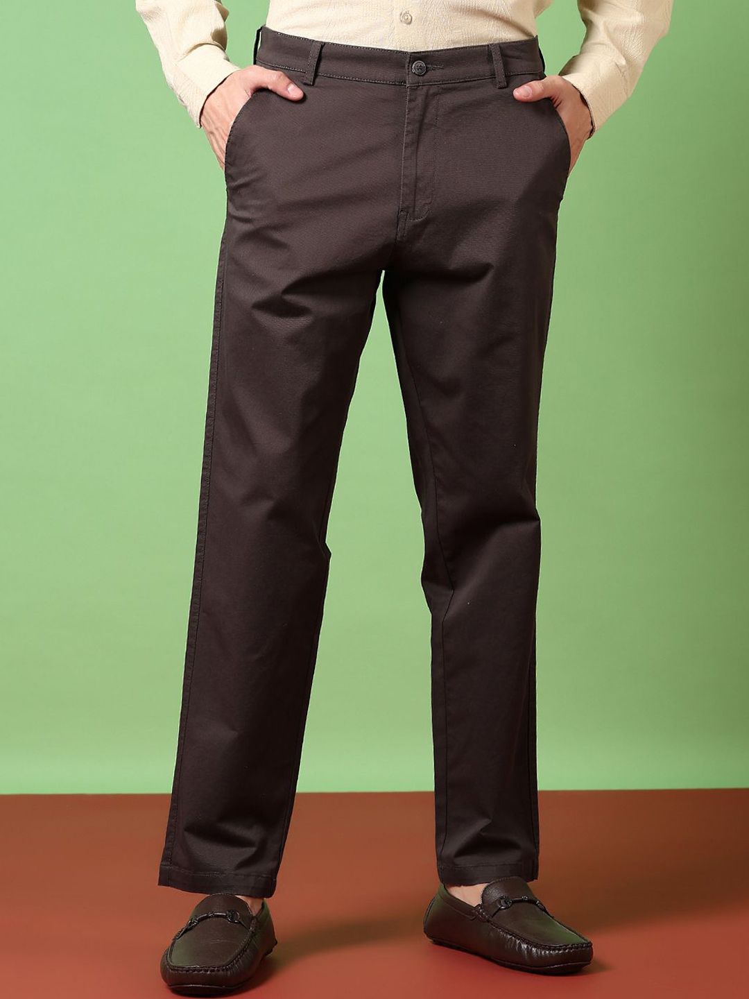 V-Mart Men Cotton Mid-Rise Chino Trousers-picture-32