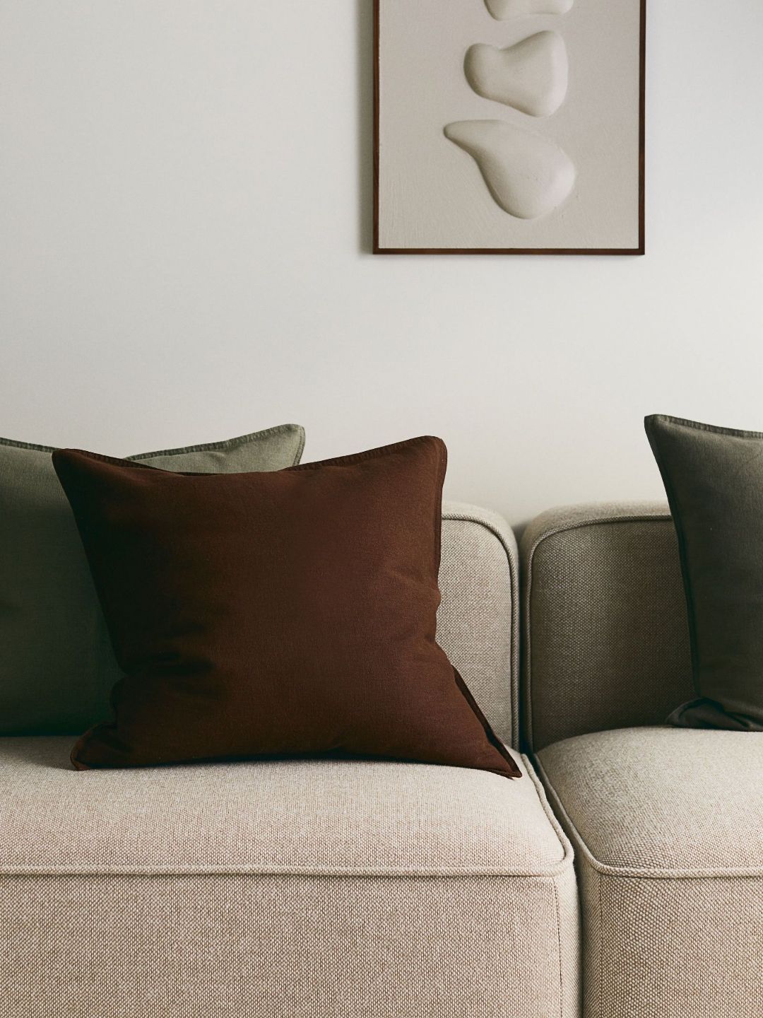 H&M Brown Linen-Blend Cushion Cover-picture-11