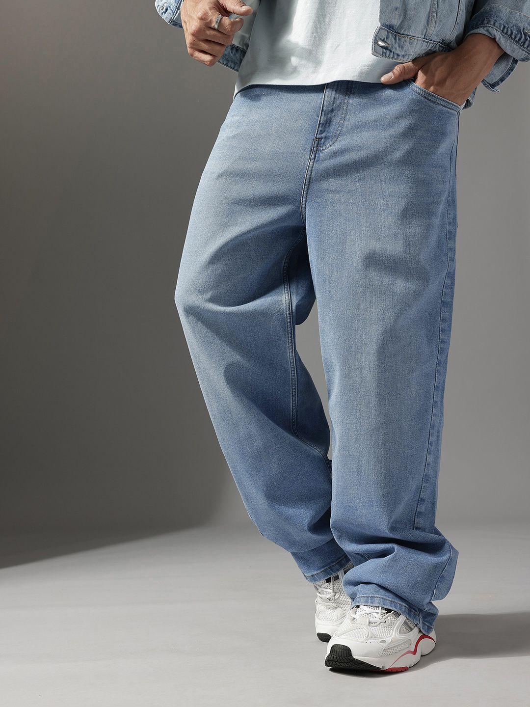 FCUK Men Loose Fit Light Fade Stretchable Jeans-picture-21