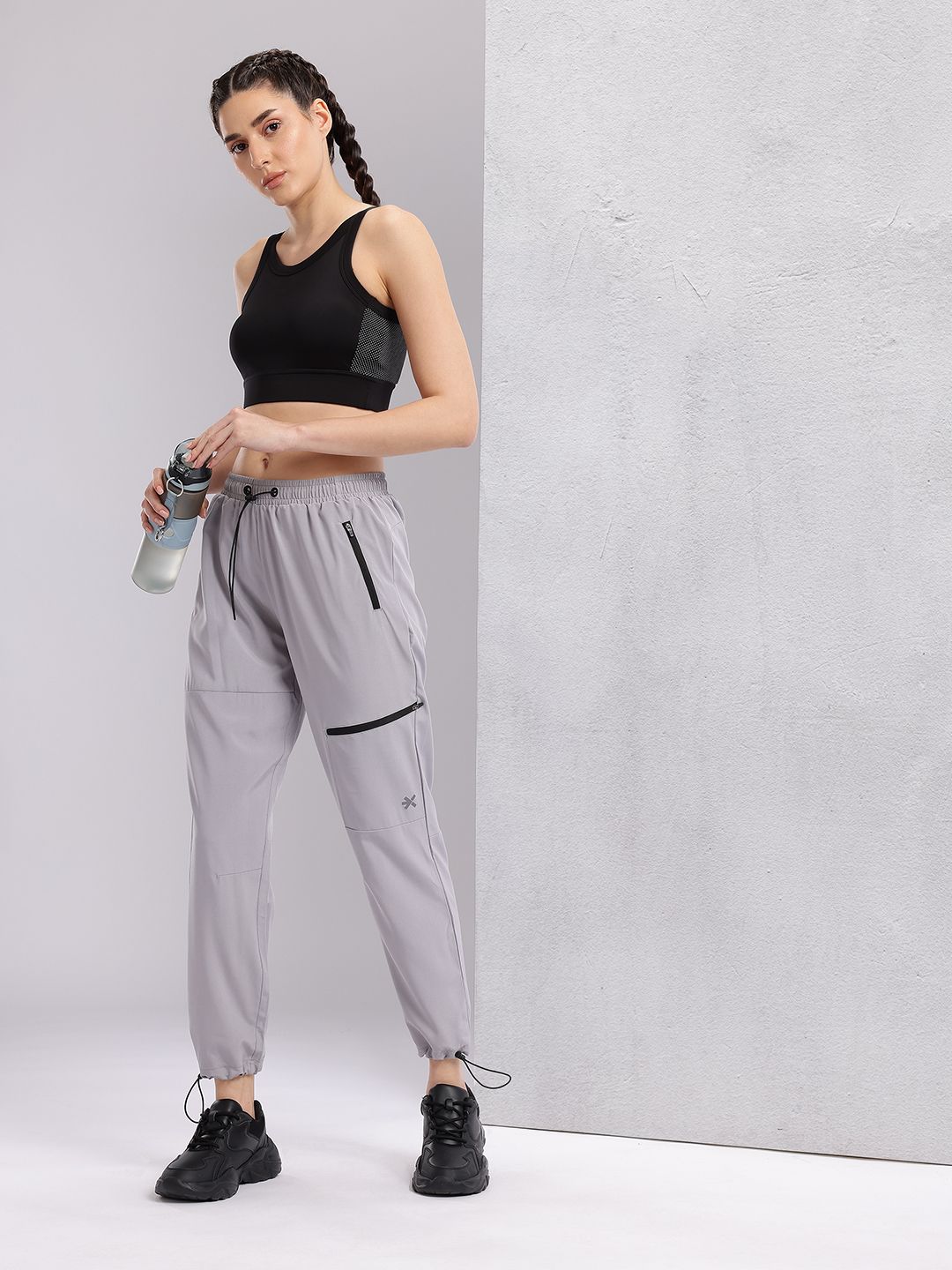 HRX by Hrithik Roshan Women Mid-Rise Regular Fit Running Joggers with Toggle Hem-picture-19