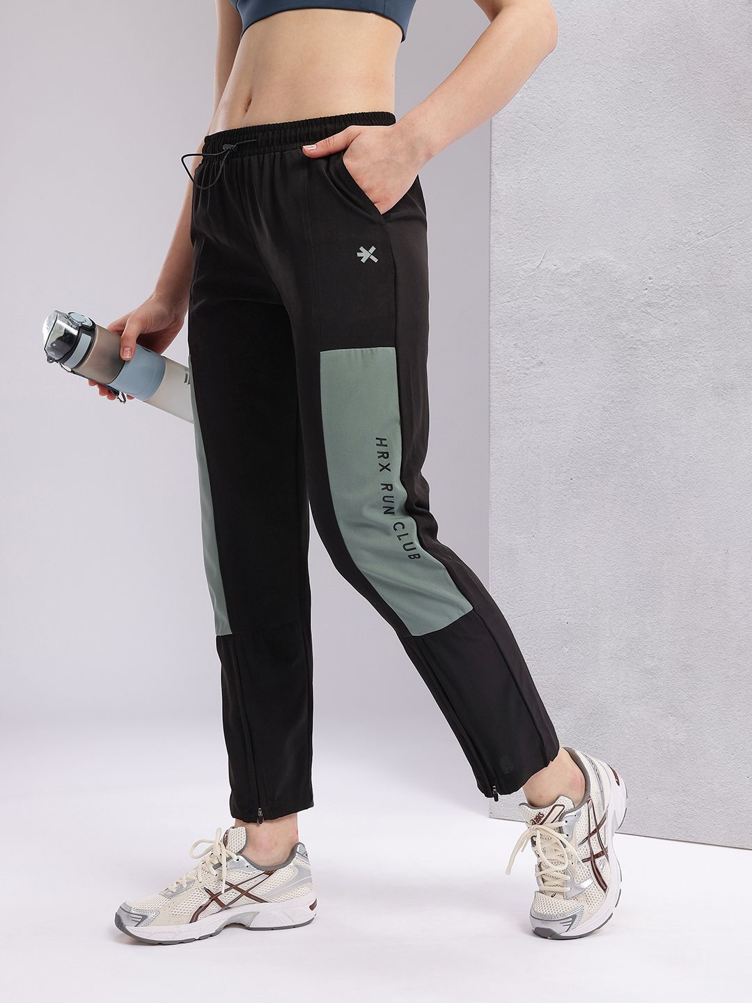 HRX by Hrithik Roshan Women Colourblocked Cropped Running Track Pants with Zip Detail-picture-29