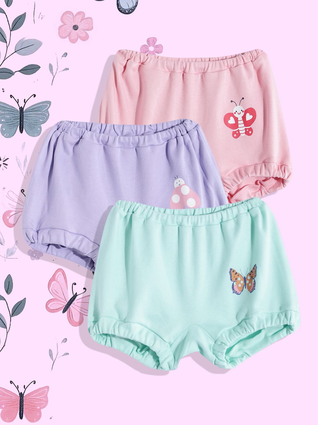 mothercare Girls Printed Pack Of 3 Shorts
