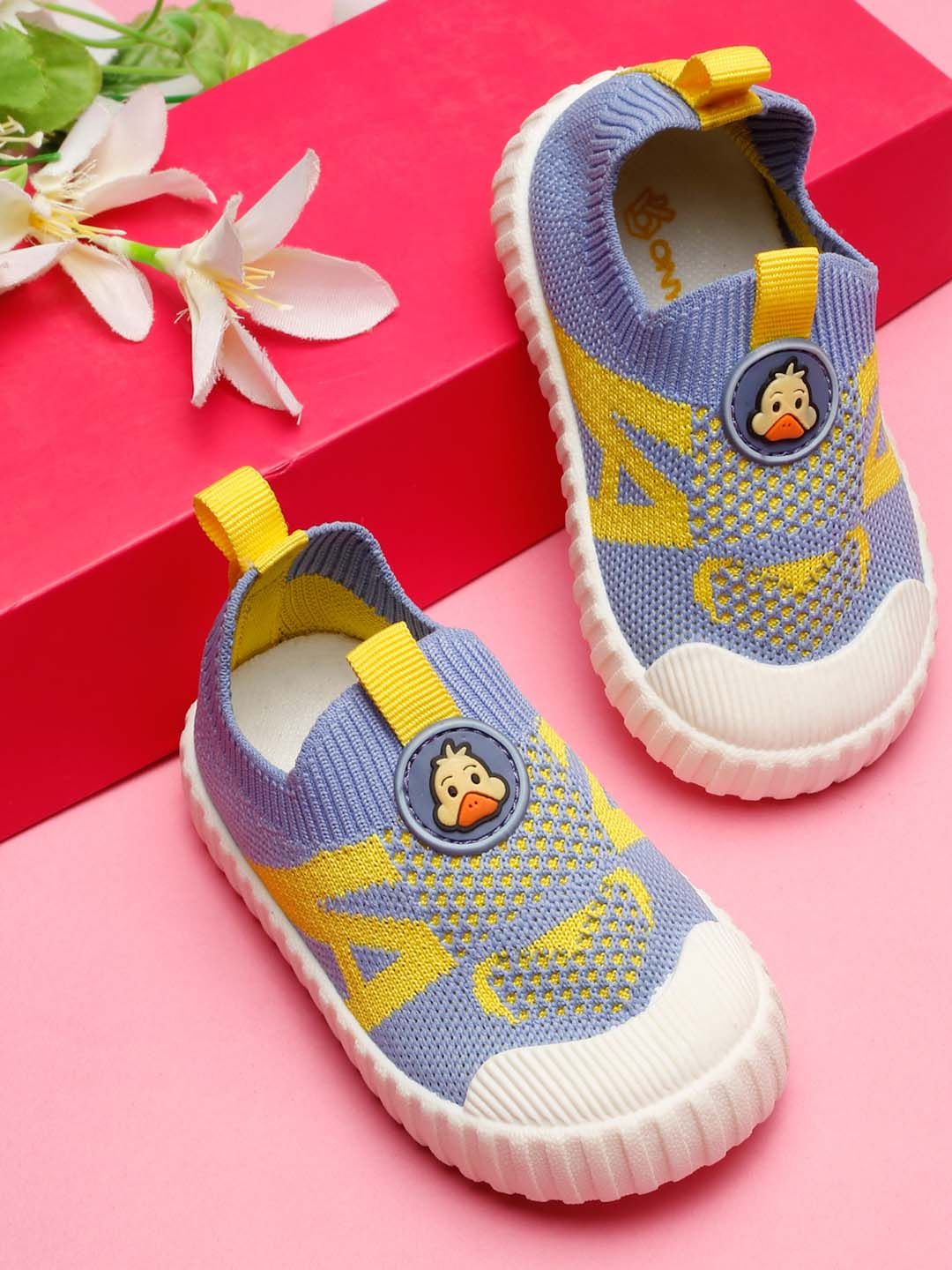 ONYC Kids Flyknit Woven Design Slip-On Sneakers