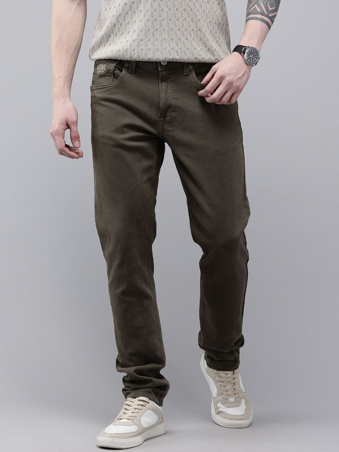 U.S. Polo Assn. Denim Co. Men Brandon Slim Tapered Fit Mid-Rise Stretchable Jeans-picture-50
