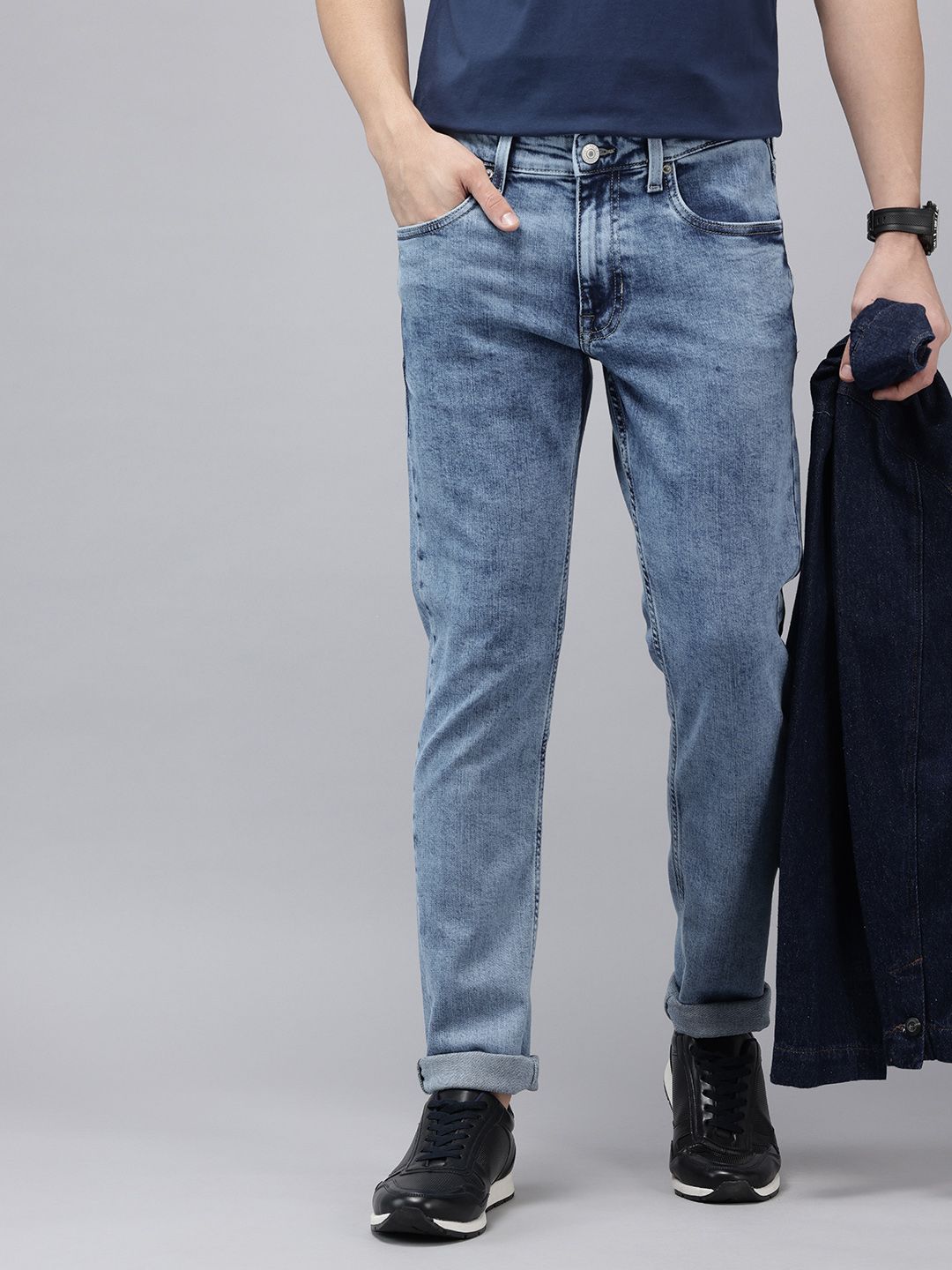 U.S. Polo Assn. Denim Co. Men Brandon Slim Tapered Fit Heavy Fade Stretchable Jeans-picture-26