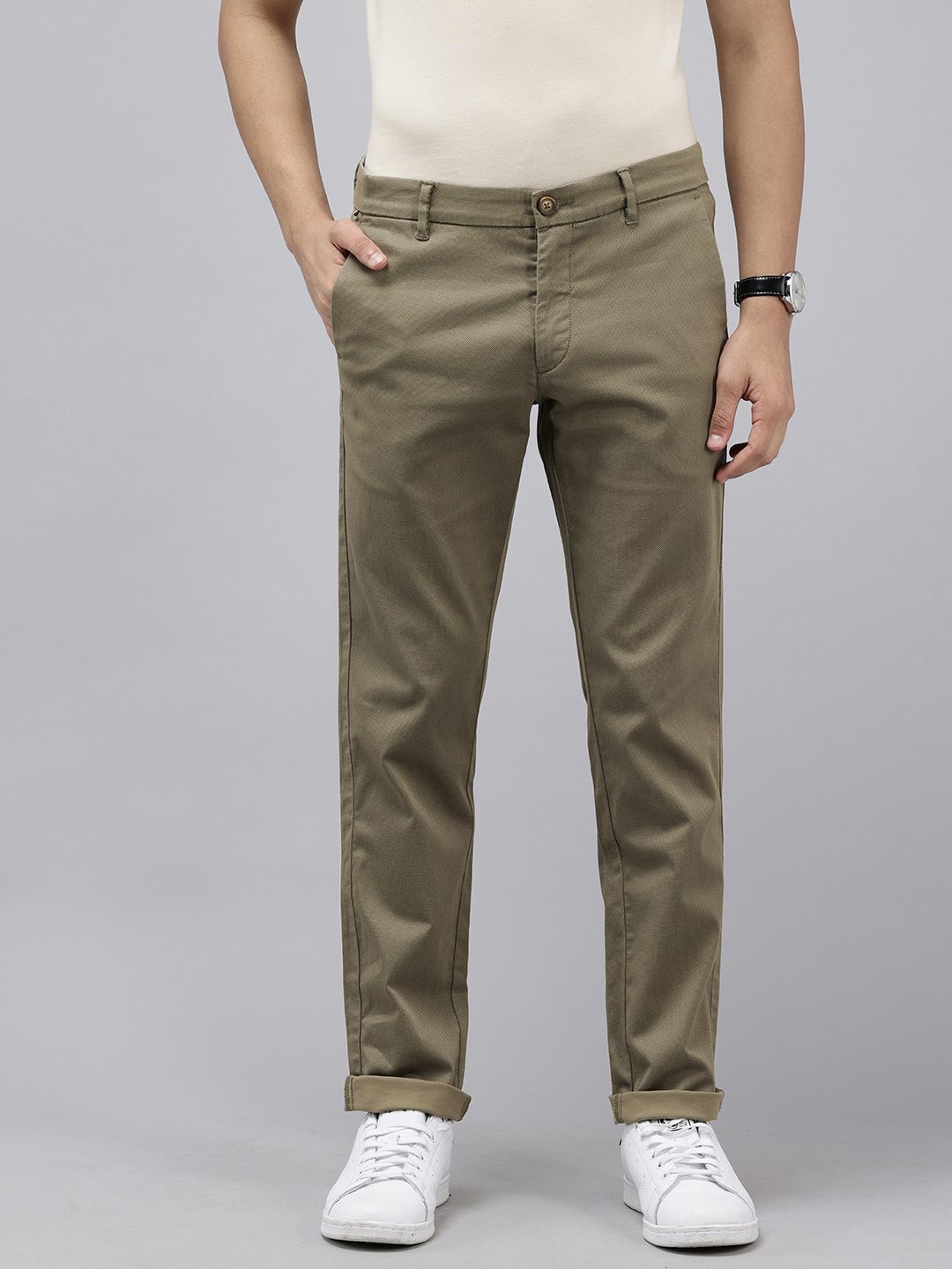 U.S. Polo Assn. Men Micro Or Ditsy Printed Denver Slim Fit Trousers-picture-26