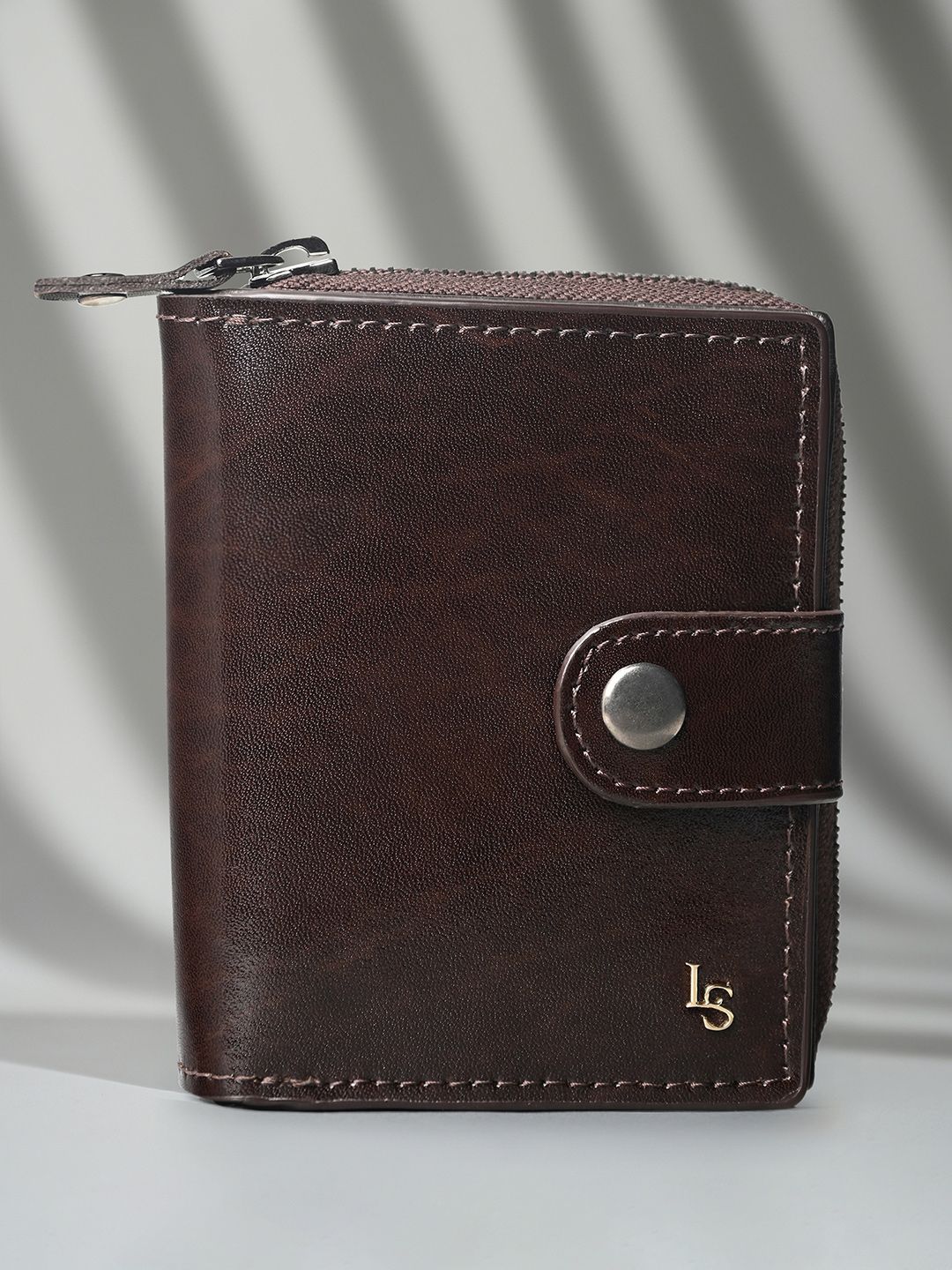 LOUIS STITCH Men Brown Spanish Leather Bifold Wallet with RFID Protected and Zip Pocket-image-29