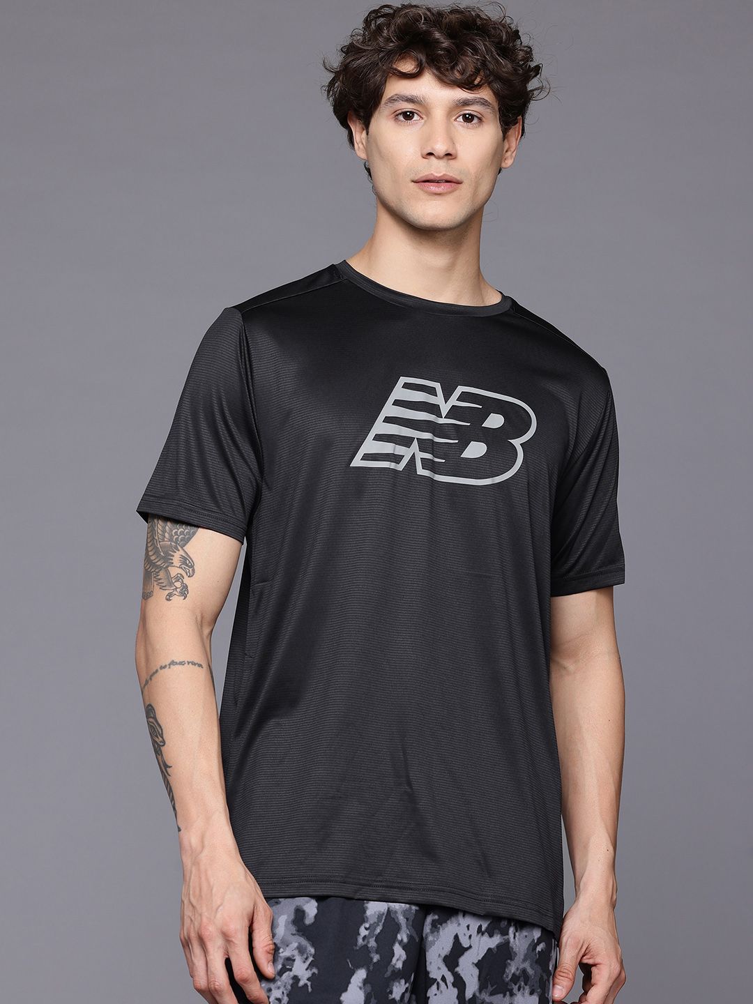 New Balance Brand Logo Printed Round-Neck Moisture-Wicking Athleisure T-shirt-image-12