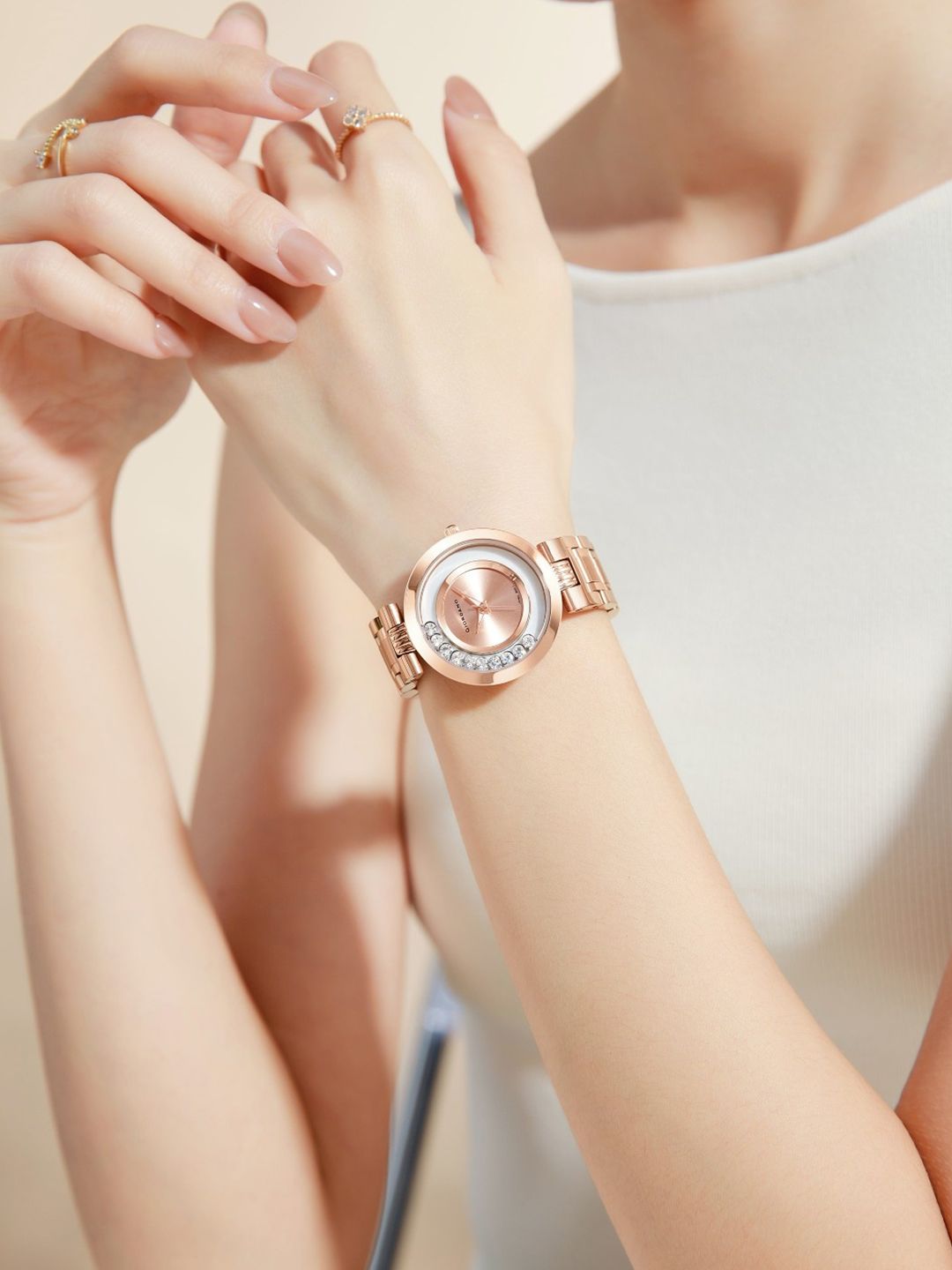 GIORDANO Women Dial & Stainless Steel Bracelet Style Straps Analogue Watch GZ-60083-22-picture-43