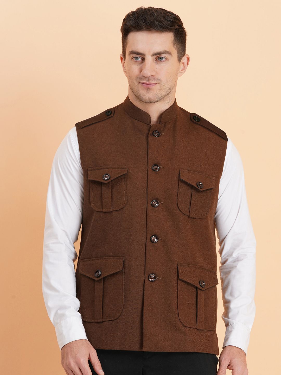 SG LEMAN SG LEMAN Men Woven Nehru Jacket
