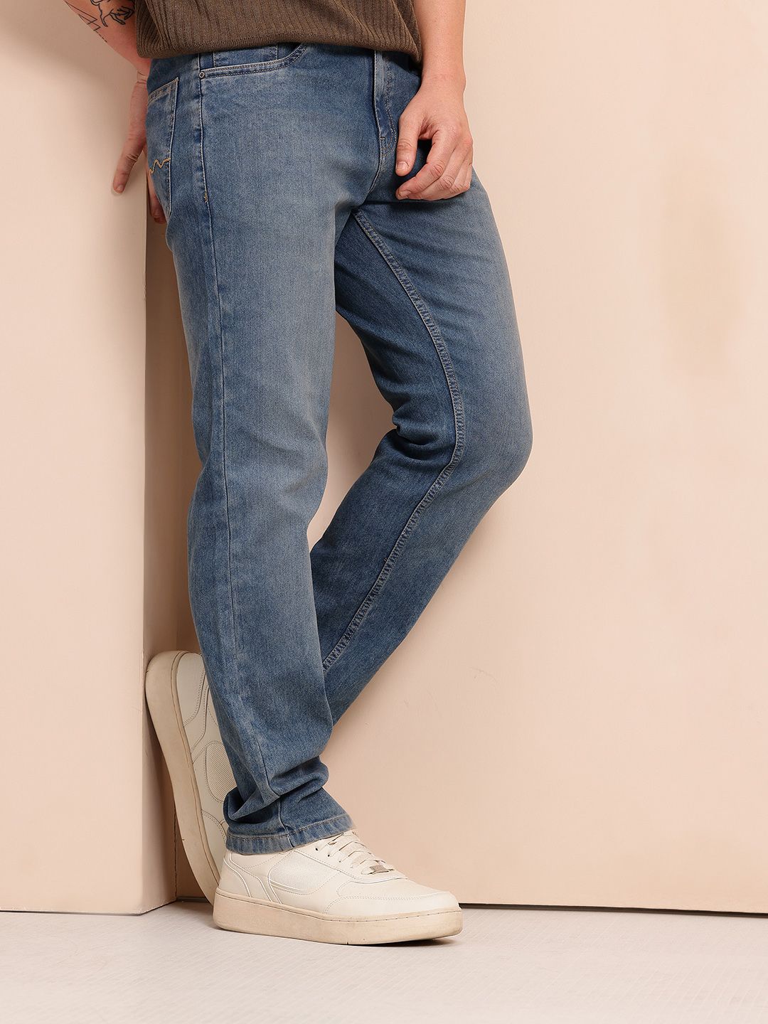 Mast & Harbour Men Washed Effect Slim Fit Stretchable Jeans-picture-54