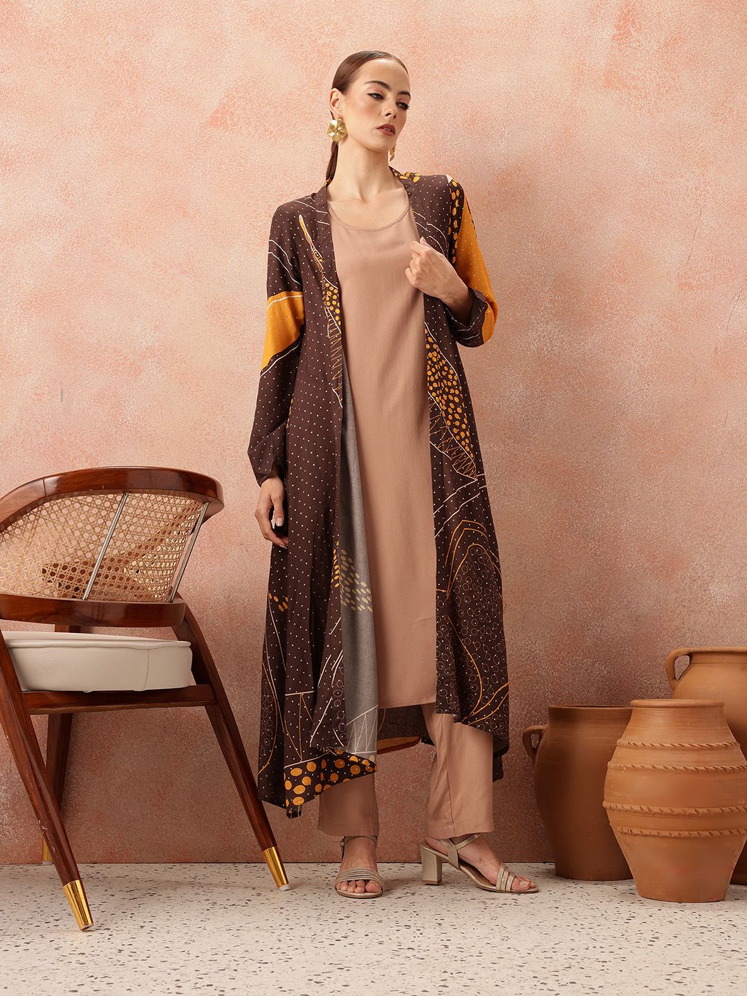 all about you Layered Kurta with Trousers & Jacket