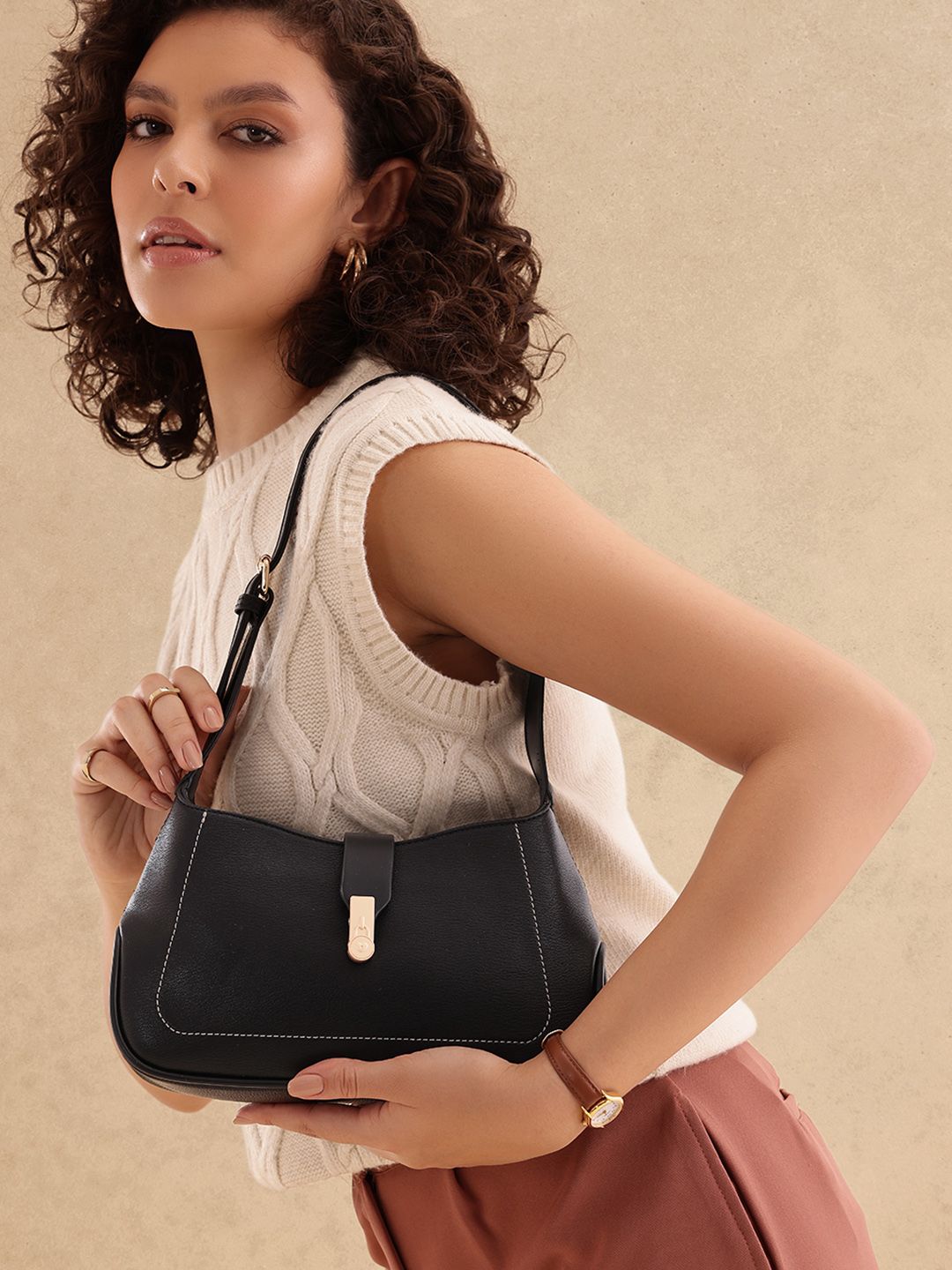 all about you Textured Structured Shoulder Bag-picture-36