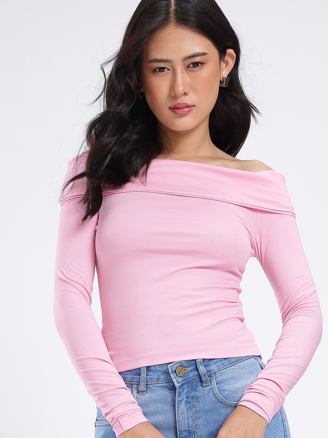 glitchez Off-Shoulder Fitted Top-picture-15