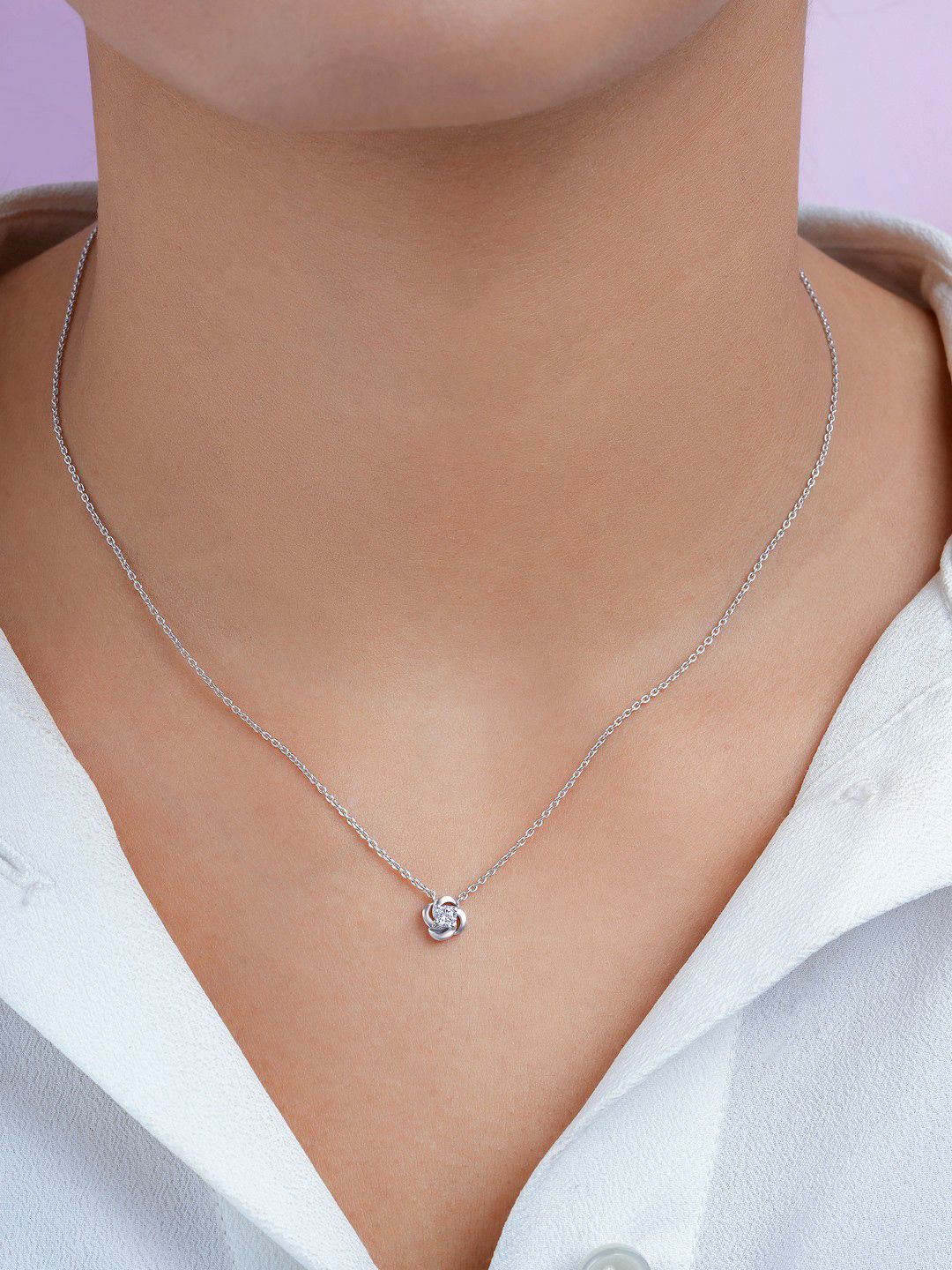 Zavya Sterling Silver Rhodium-Plated Necklace-picture-24