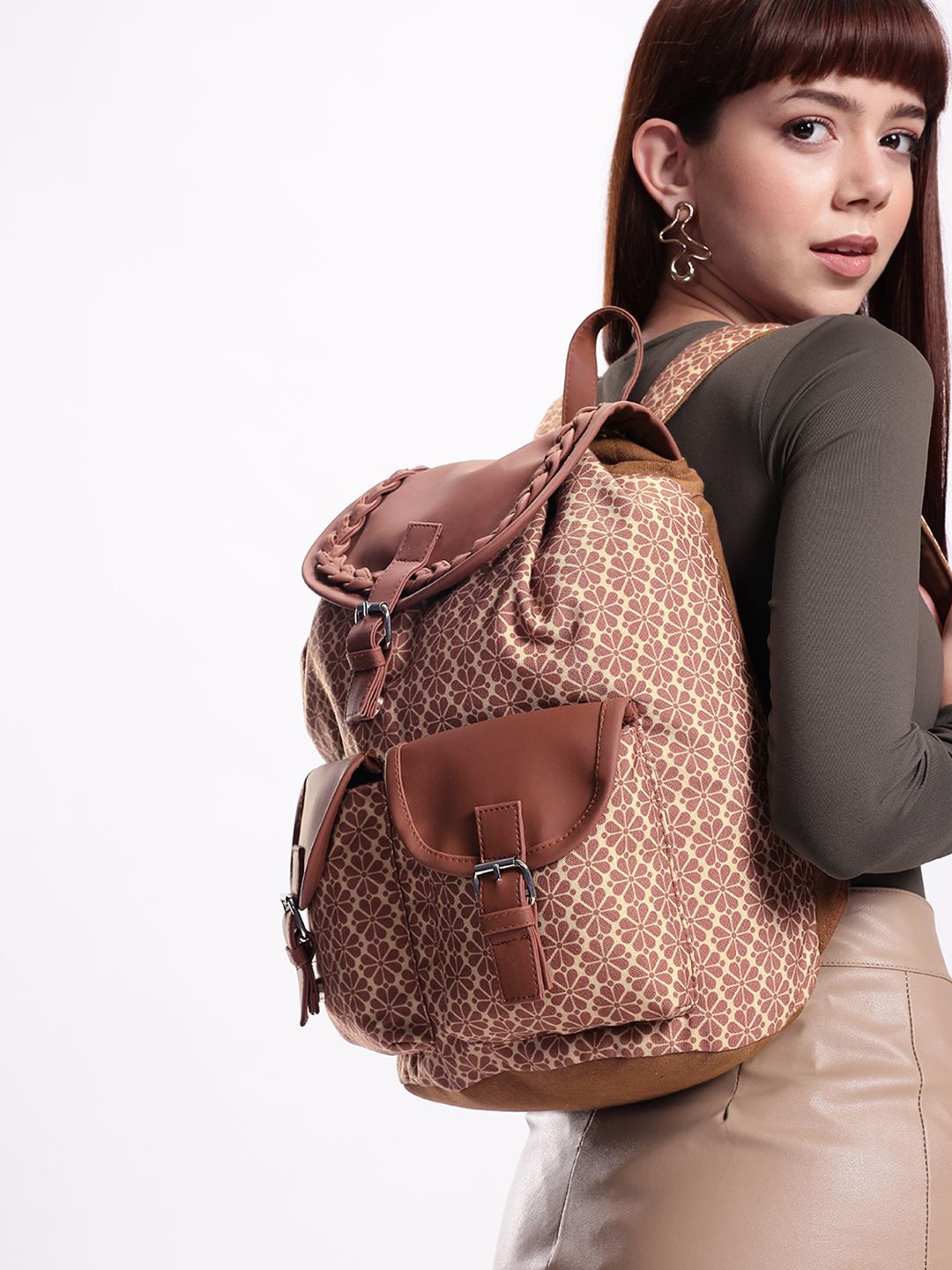 Mast & Harbour Women Graphic Tasselled Backpack-picture-13
