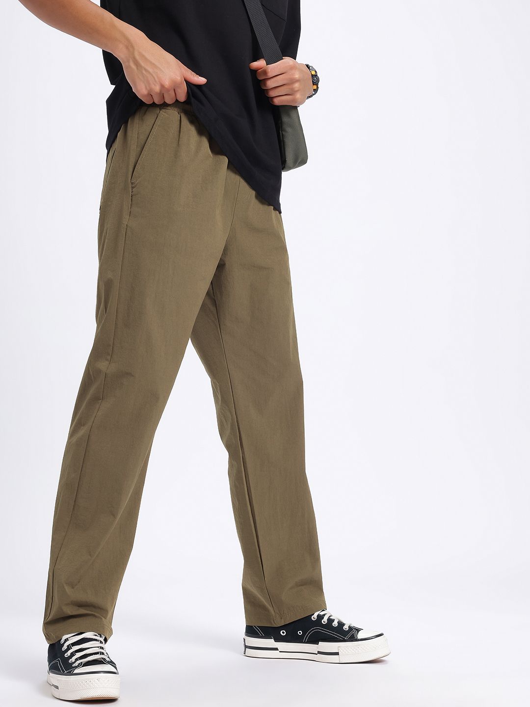 glitchez Men Comfort Ready Mid-Rise Straight Fit Trousers-image-27