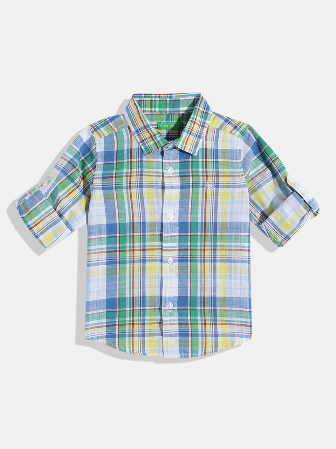 United Colors of Benetton Boys Pure Cotton Checked Casual Shirt-picture-56