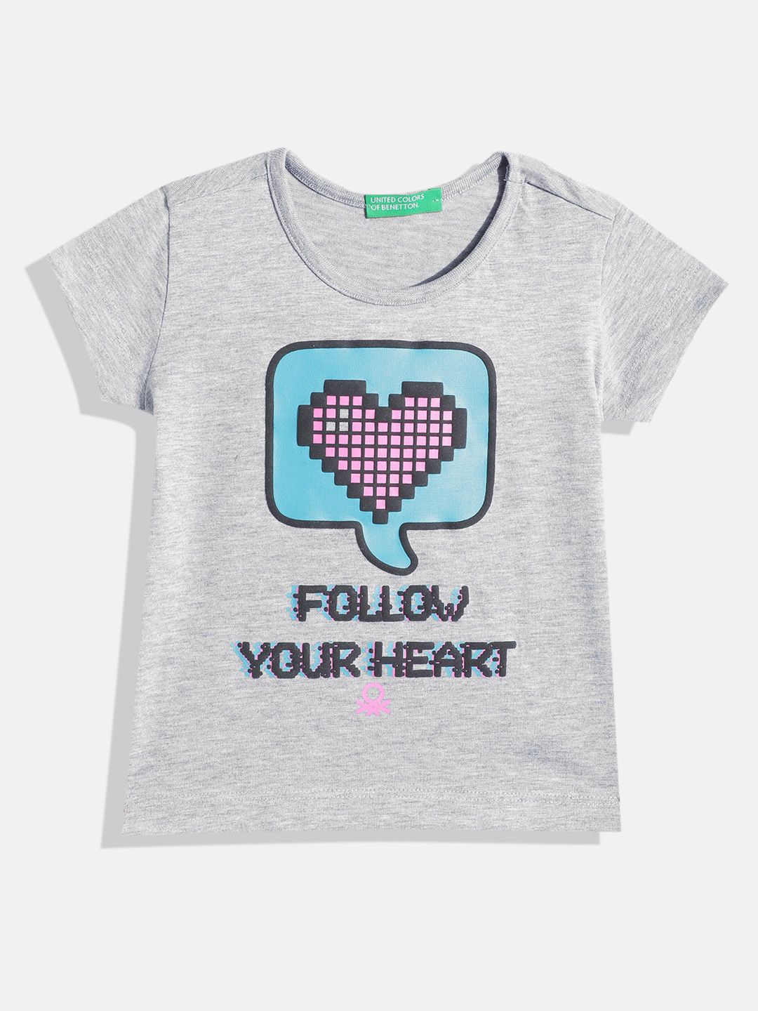 United Colors of Benetton Girls Puff Typography Print T-shirt-picture-51