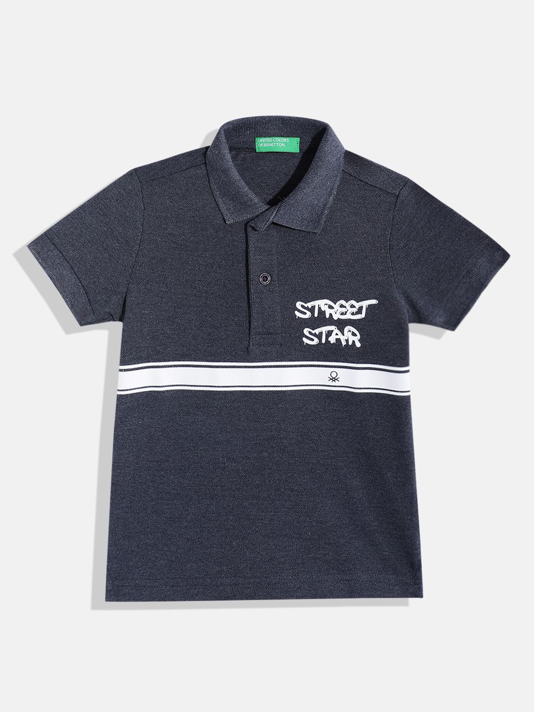 United Colors of Benetton Boys Printed Striped Detail Polo T-shirt-picture-37