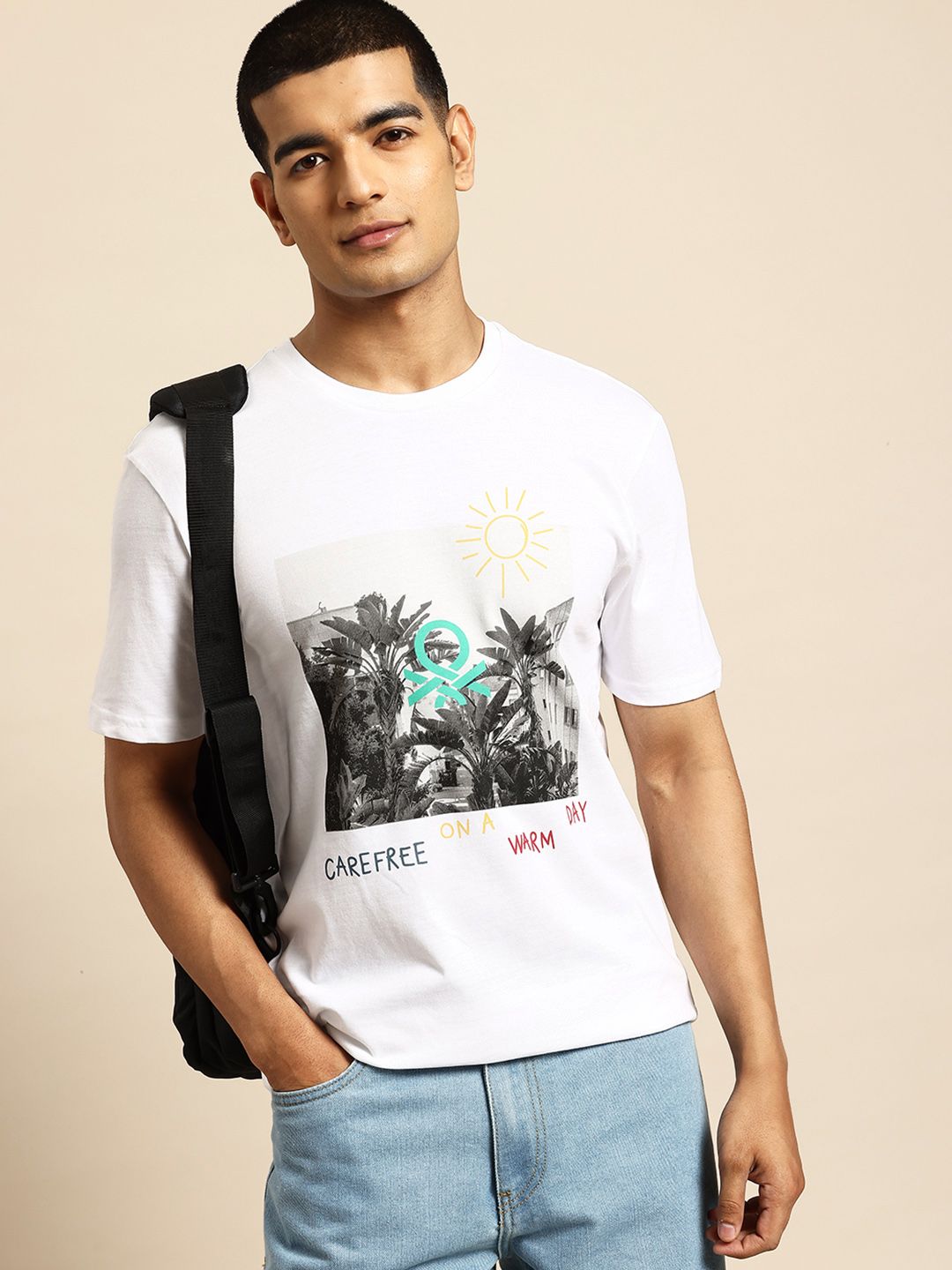 United Colors of Benetton Relaxed Fit Photographic Print Tropical T-shirt-picture-32