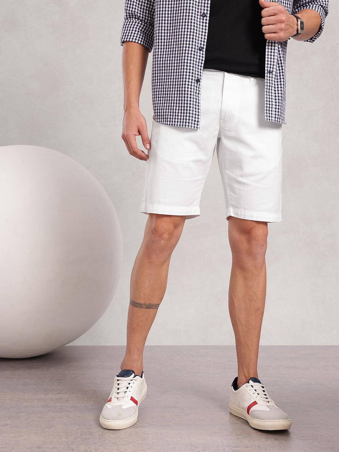 Nautica Men Solid Pure Cotton Slim Fit Chino Shorts-picture-29