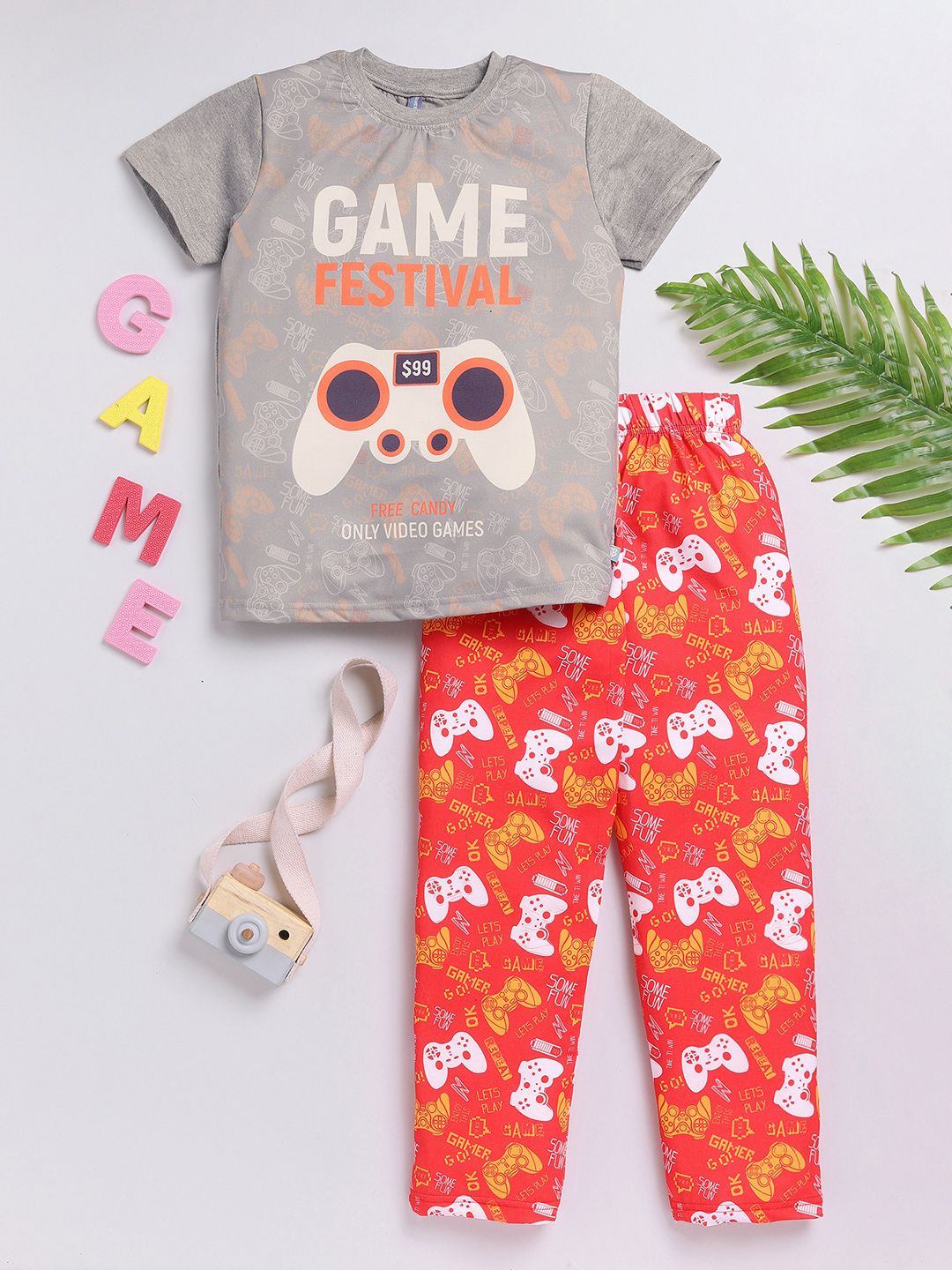 Here&Now X Game Begins Boys Printed T-shirt with Pyjamas-picture-36
