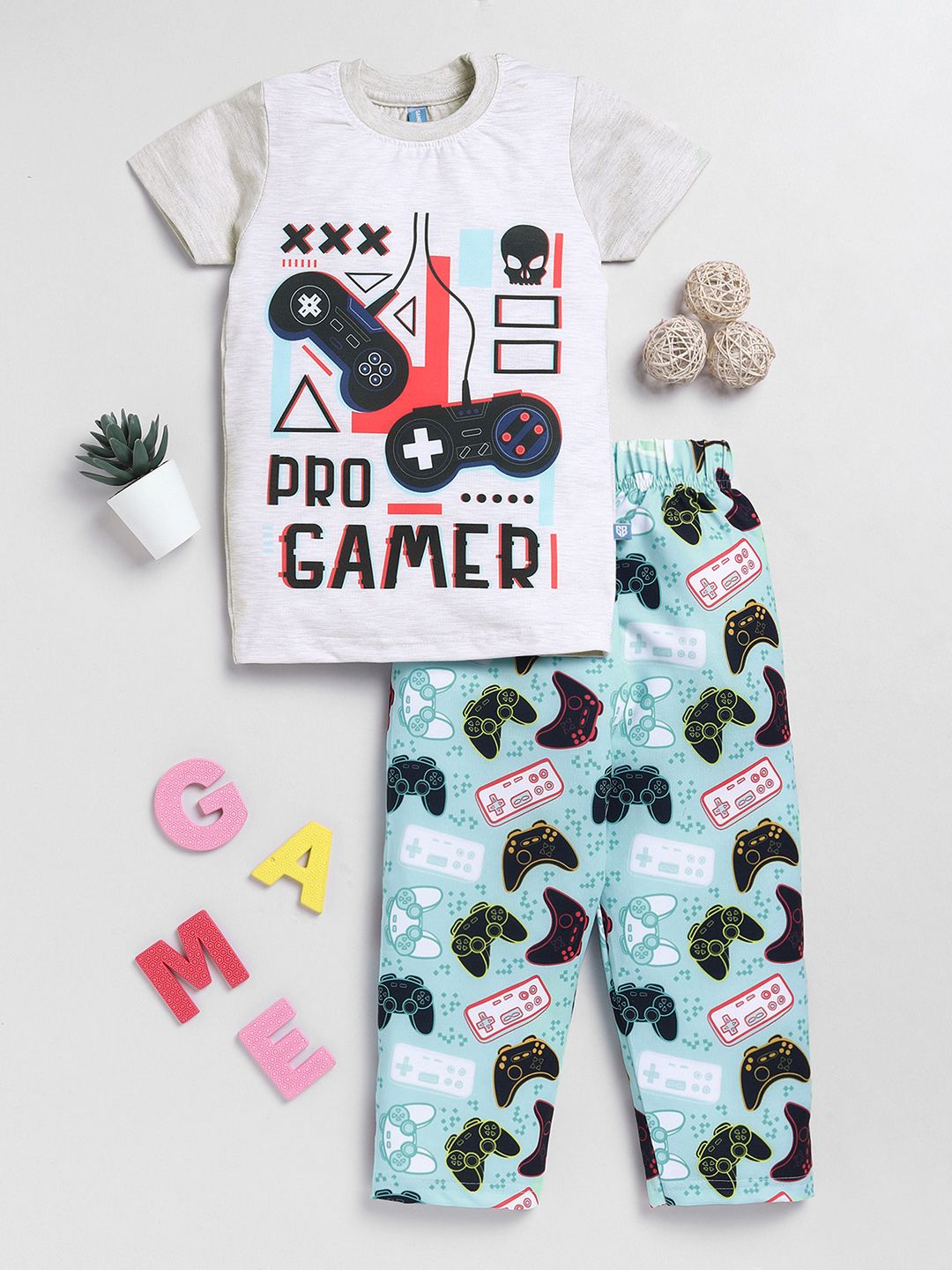 Here&Now X Game Begins Boys Printed T-shirt with Pyjamas-picture-12