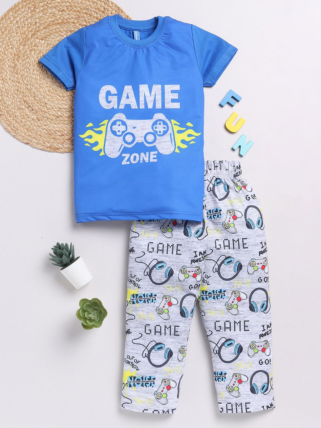 Here&Now X Game Begins Boys Printed T-shirt with Pyjamas-picture-26