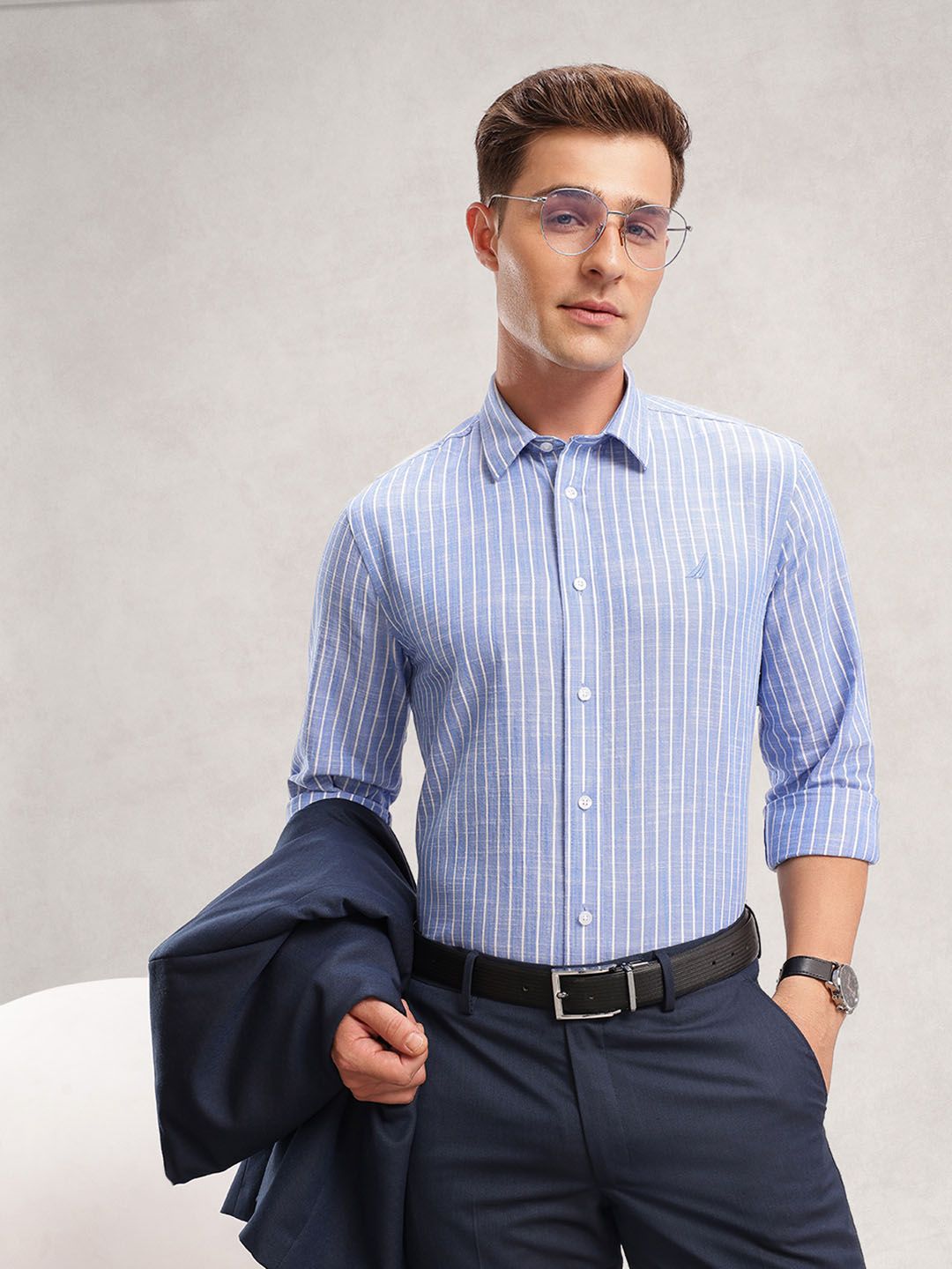 Nautica Men Premium Slim Fit Linen Casual Shirt-picture-31