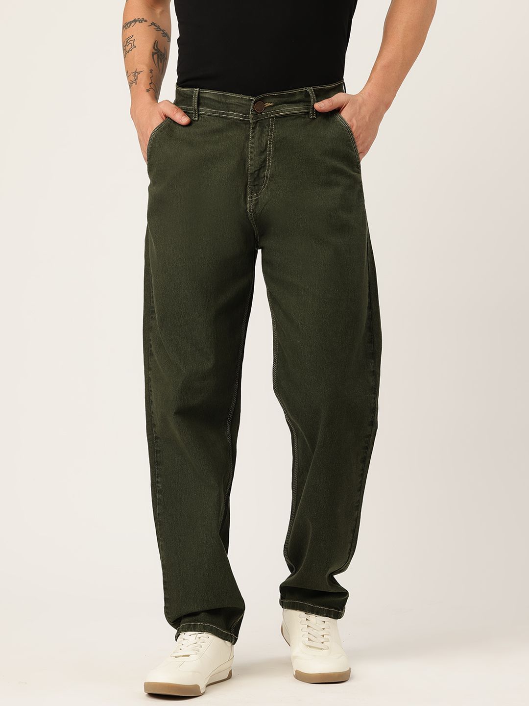 PARIS HAMILTON Men Relaxed Fit Mid-Rise Heavy Fade Acid Wash Stretchable Jeans-picture-31