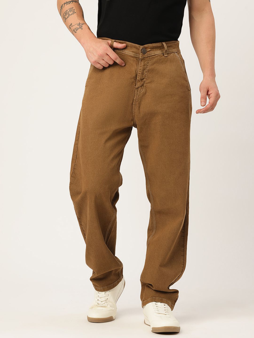 PARIS HAMILTON Men Relaxed Fit Mid-Rise Heavy Fade Acid Wash Stretchable Jeans-picture-35