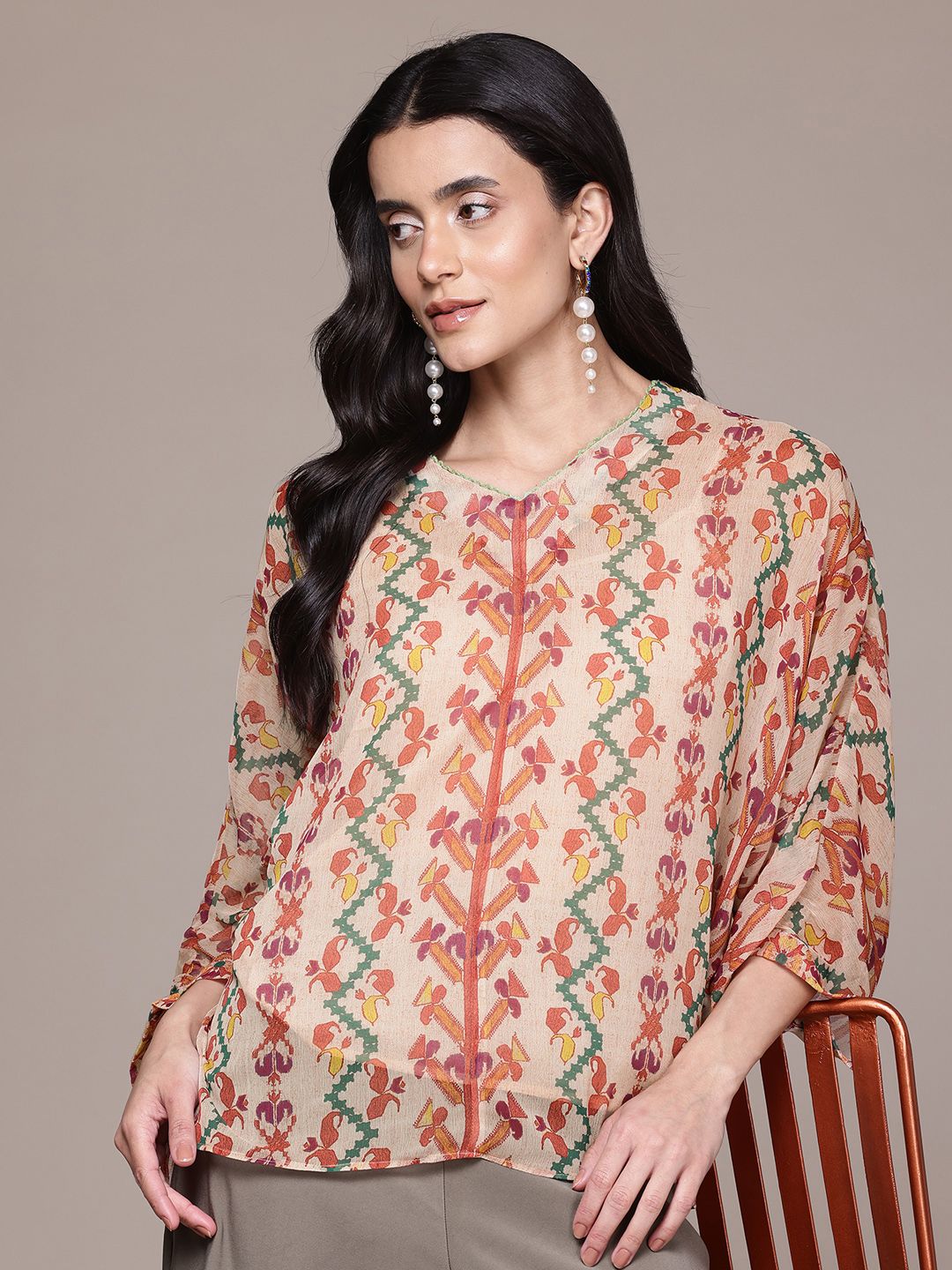 aarke Ritu Kumar Floral Printed Puff Sleeve Top-picture-26