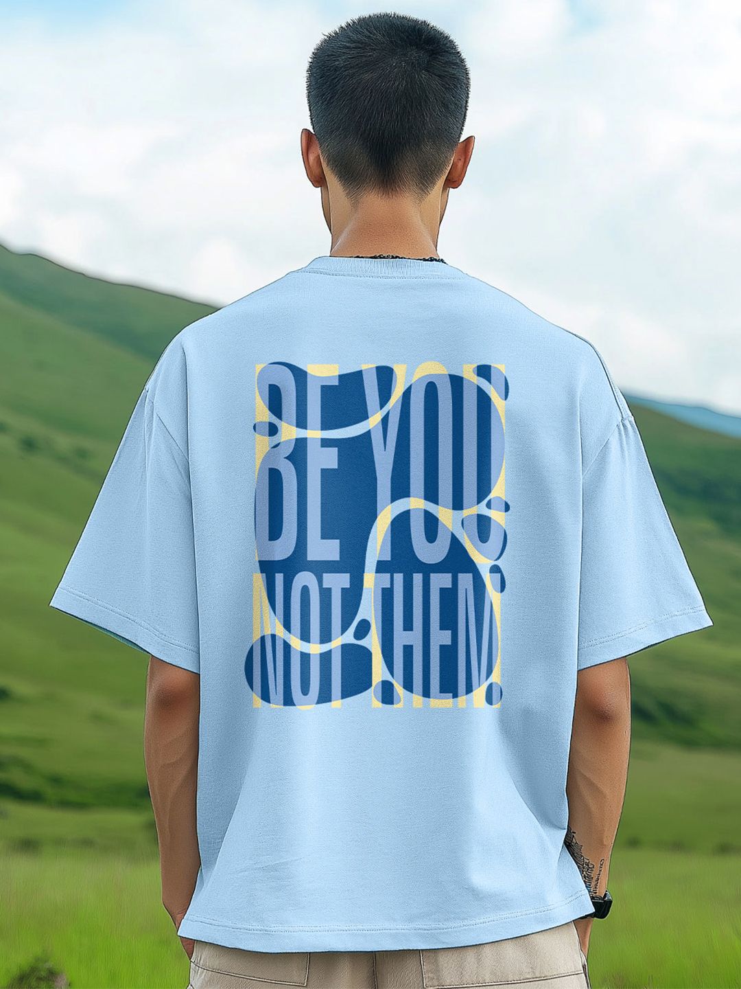 NOBERO Men Typography Printed Round Neck Cotton Oversized T-shirt-picture-16