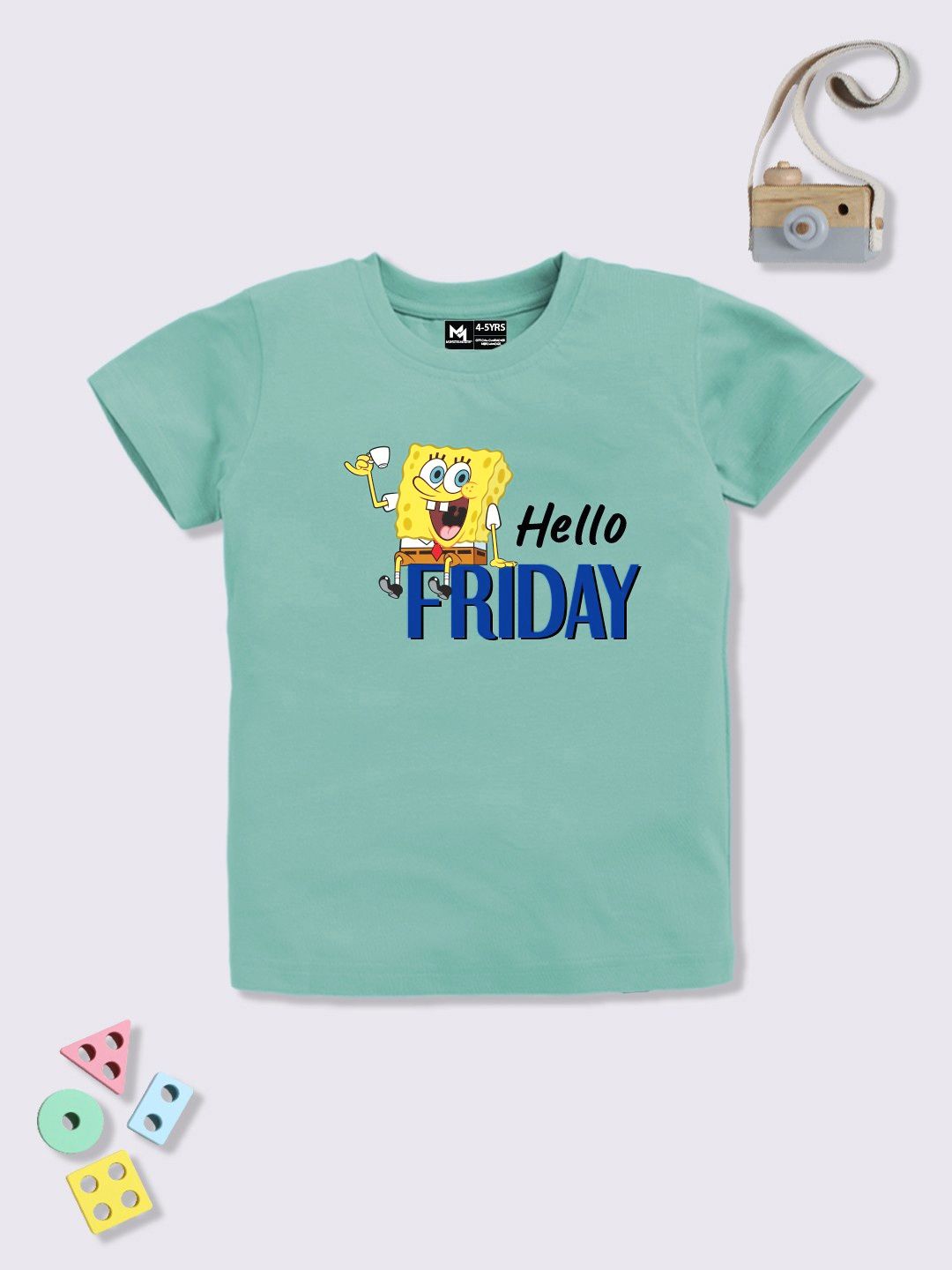 YK X Minute Mirth Boys Spongebob Printed Pure Cotton T-shirt-picture-41