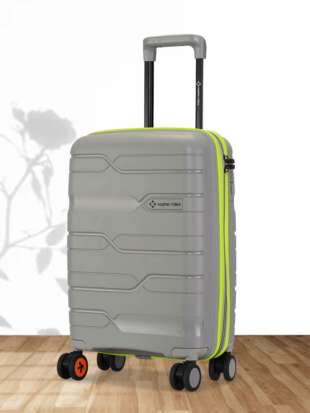 Nasher Miles Unisex Cannes Polypropylene Grey Neon Green 20 inch Trolley bag (S)-picture-43
