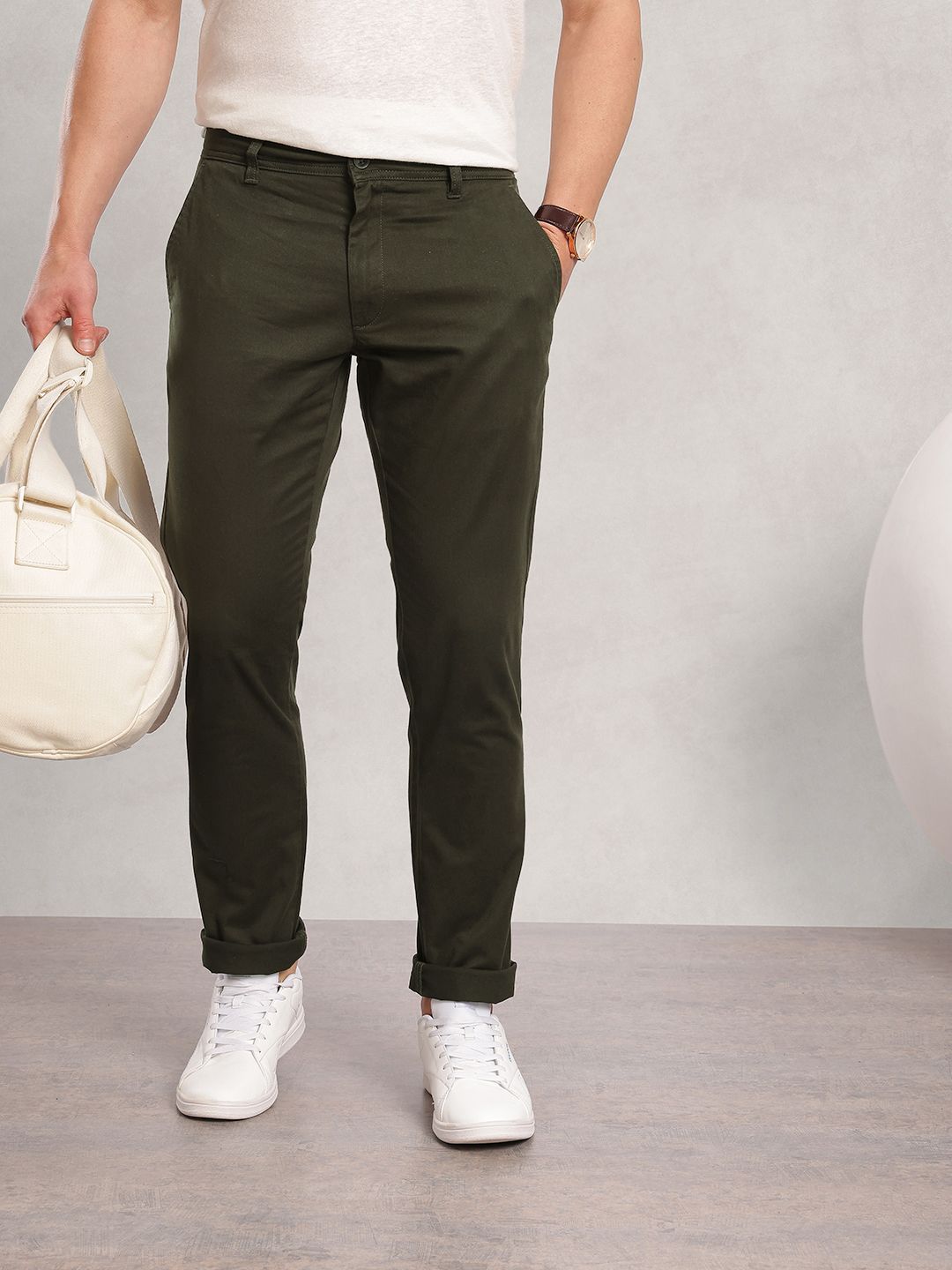 Nautica Men Slim Fit Chinos Trousers-picture-57