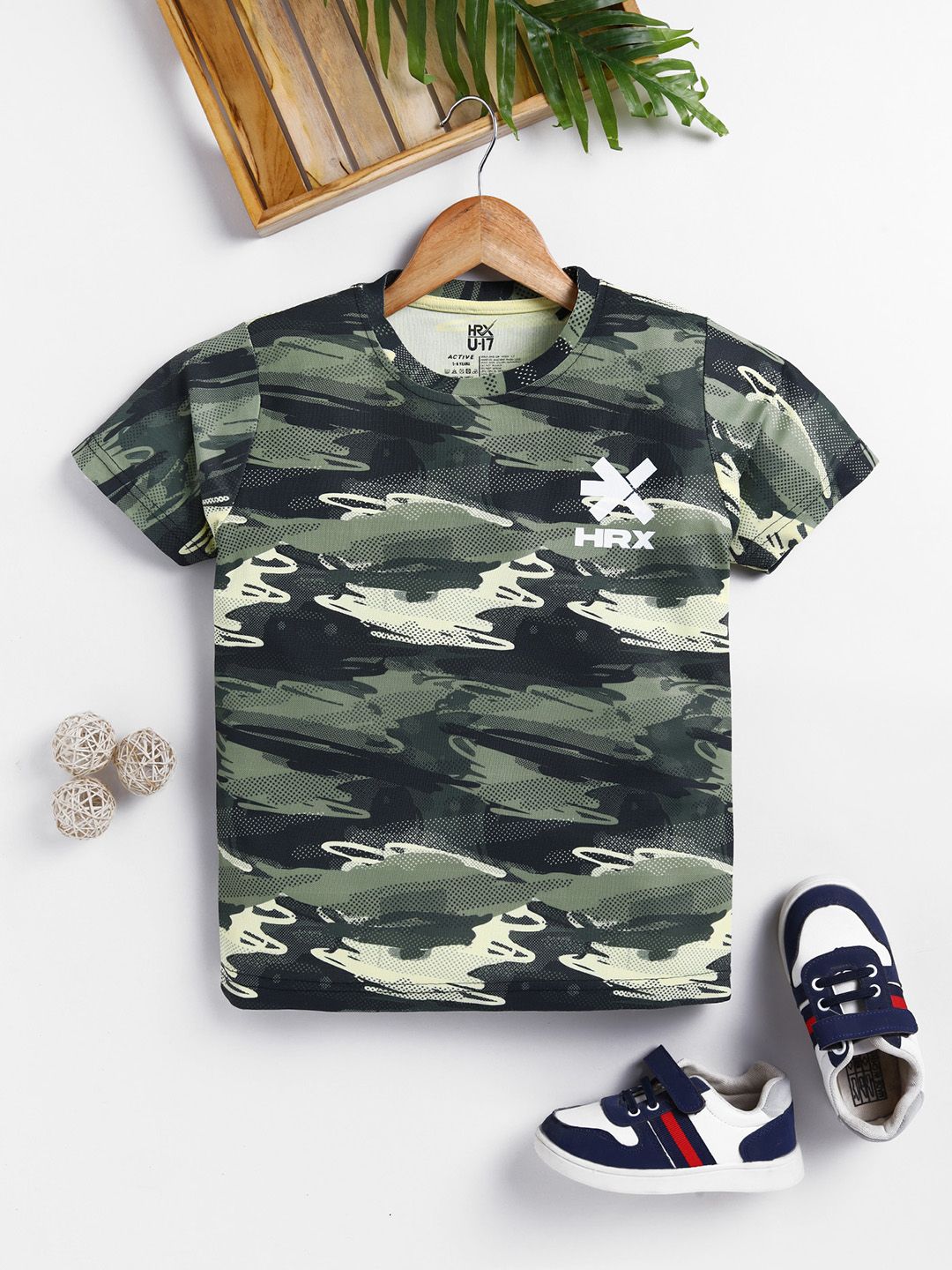 HRX by Hrithik Roshan Boys Camouflage Printed Rapid Dry Sports T-shirt-picture-27