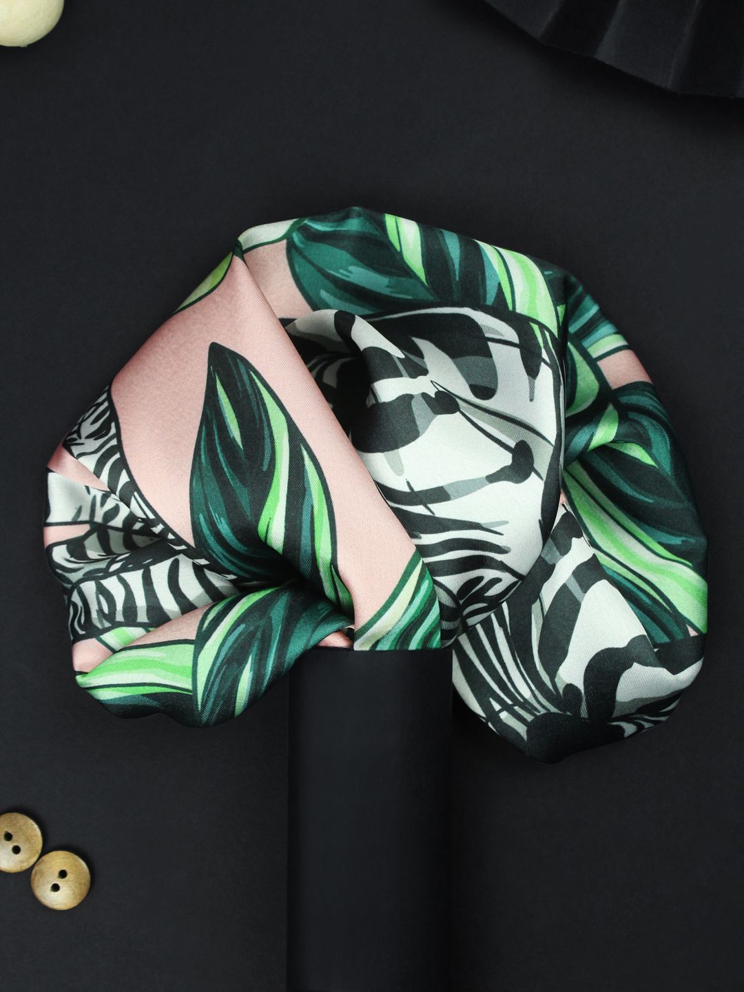 House of Pataudi Zebra Stripes Printed Silk Pocket Squares-picture-54