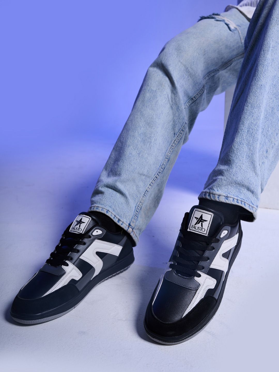 FAUSTO Men Colourblocked PU Sneakers-picture-20